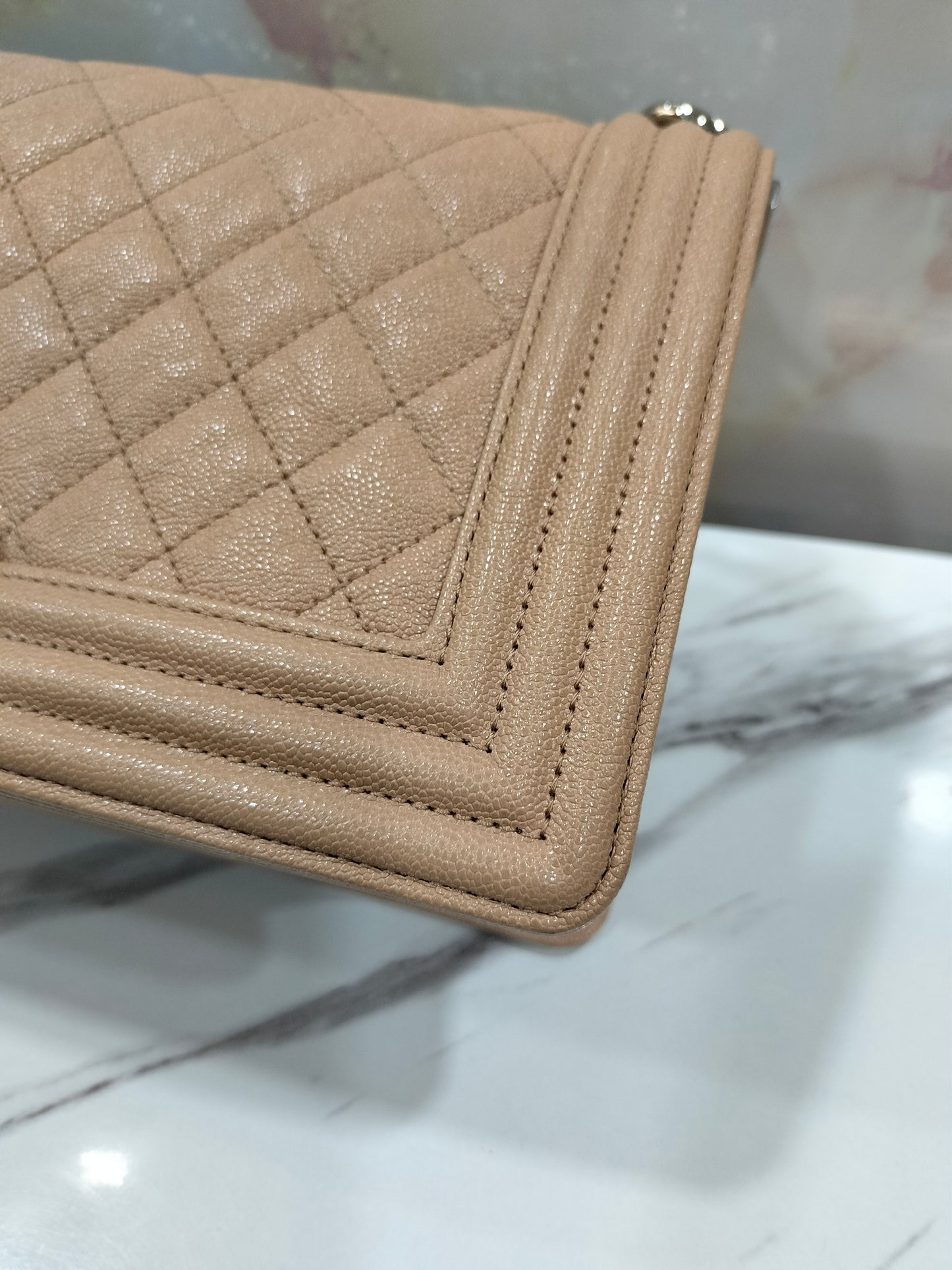 Chanel Boy 25 Caviar Beige SHW #28