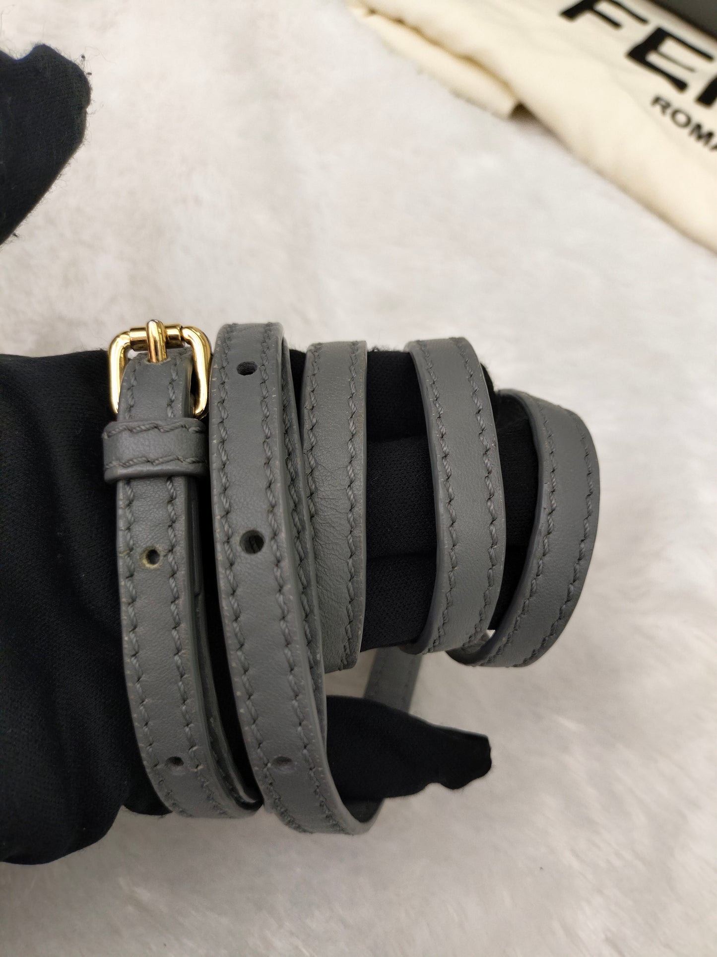 Fendi Peekaboo Mini Grey Blue GHW