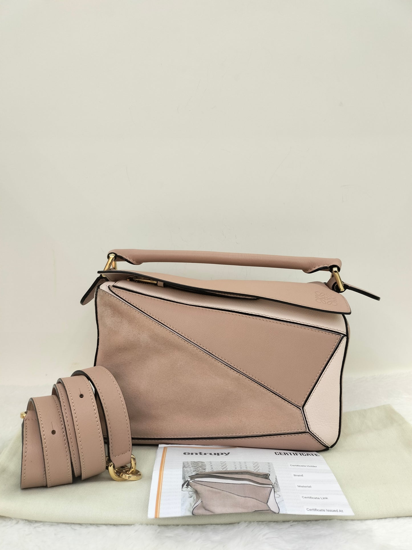 Loewe Puzzle Small Nude Blush Mix Suede GHW 2017