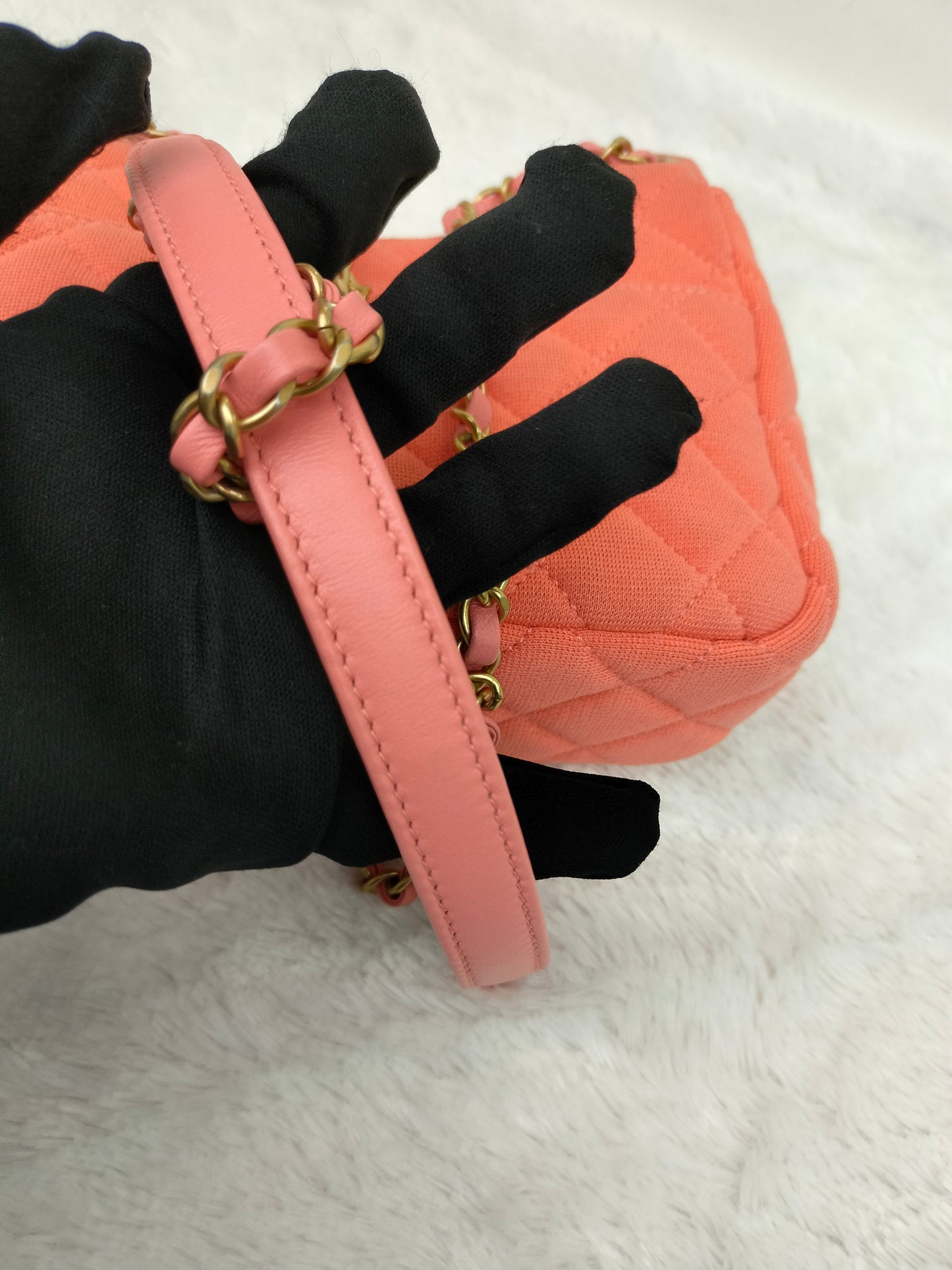Chanel Wavy Canvas Orange GHW 2023 (CHIP)