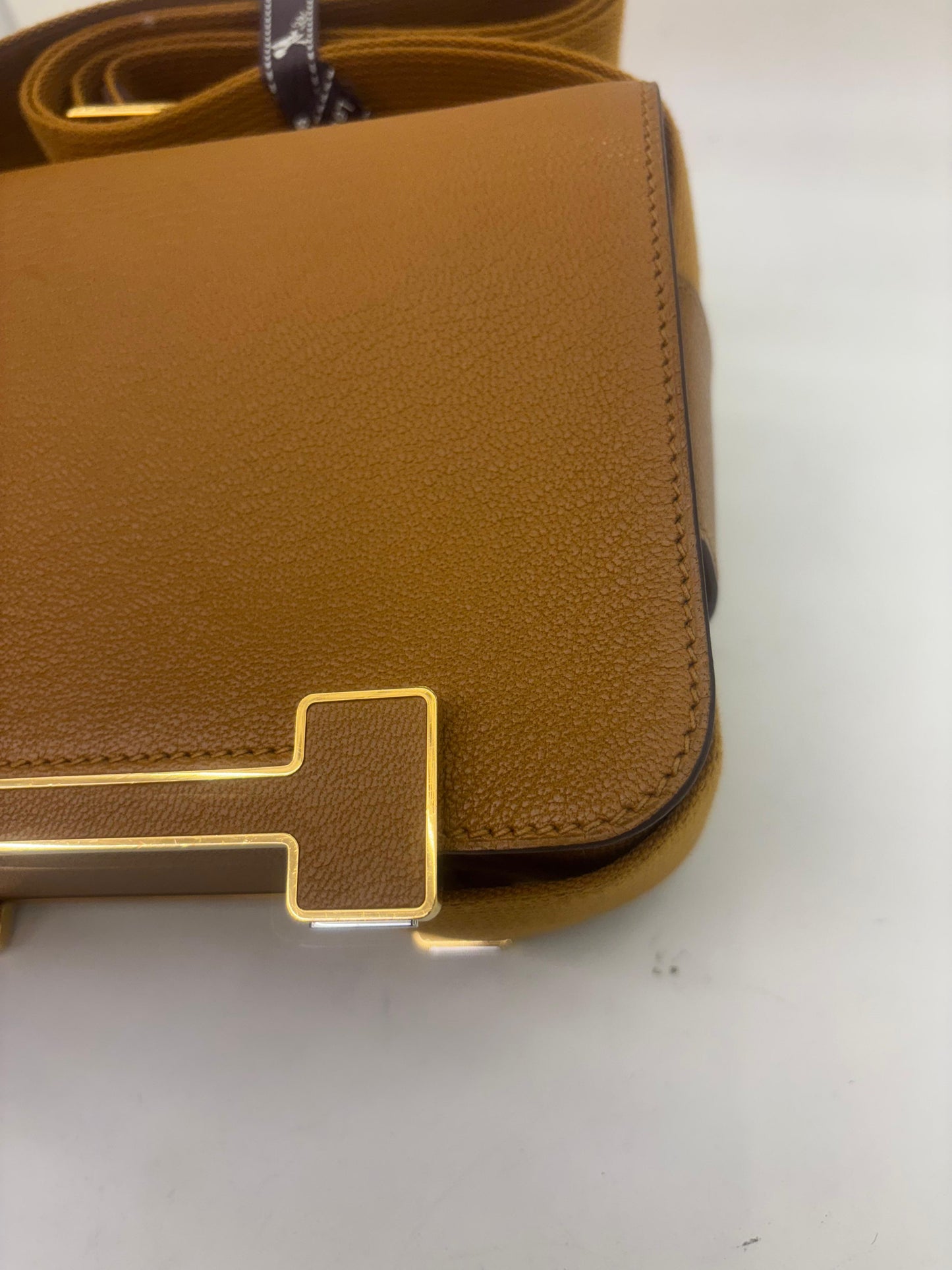 Hermes Geta Chevre Caramel GHW #B