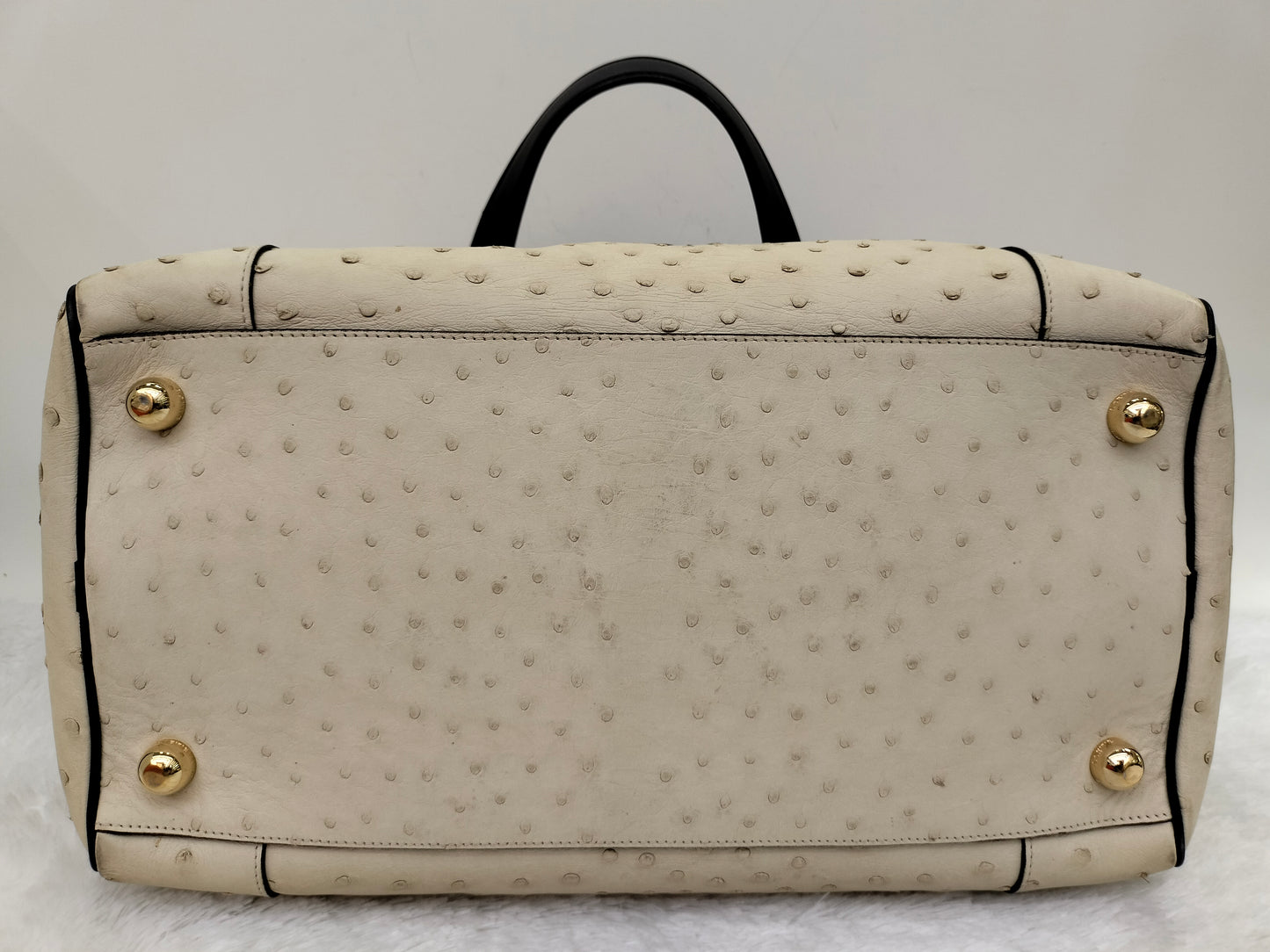 Loewe Fusta Ostrich Anagram Beige Brown GHW 2011