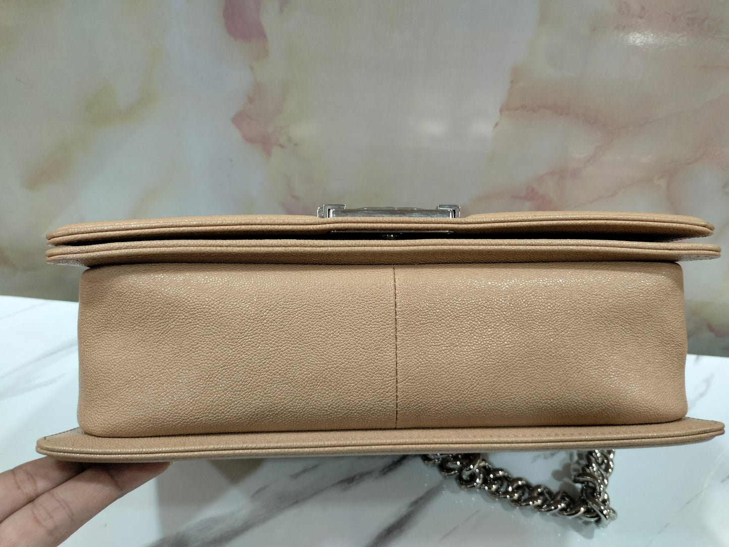 Chanel Boy 25 Caviar Beige SHW #28