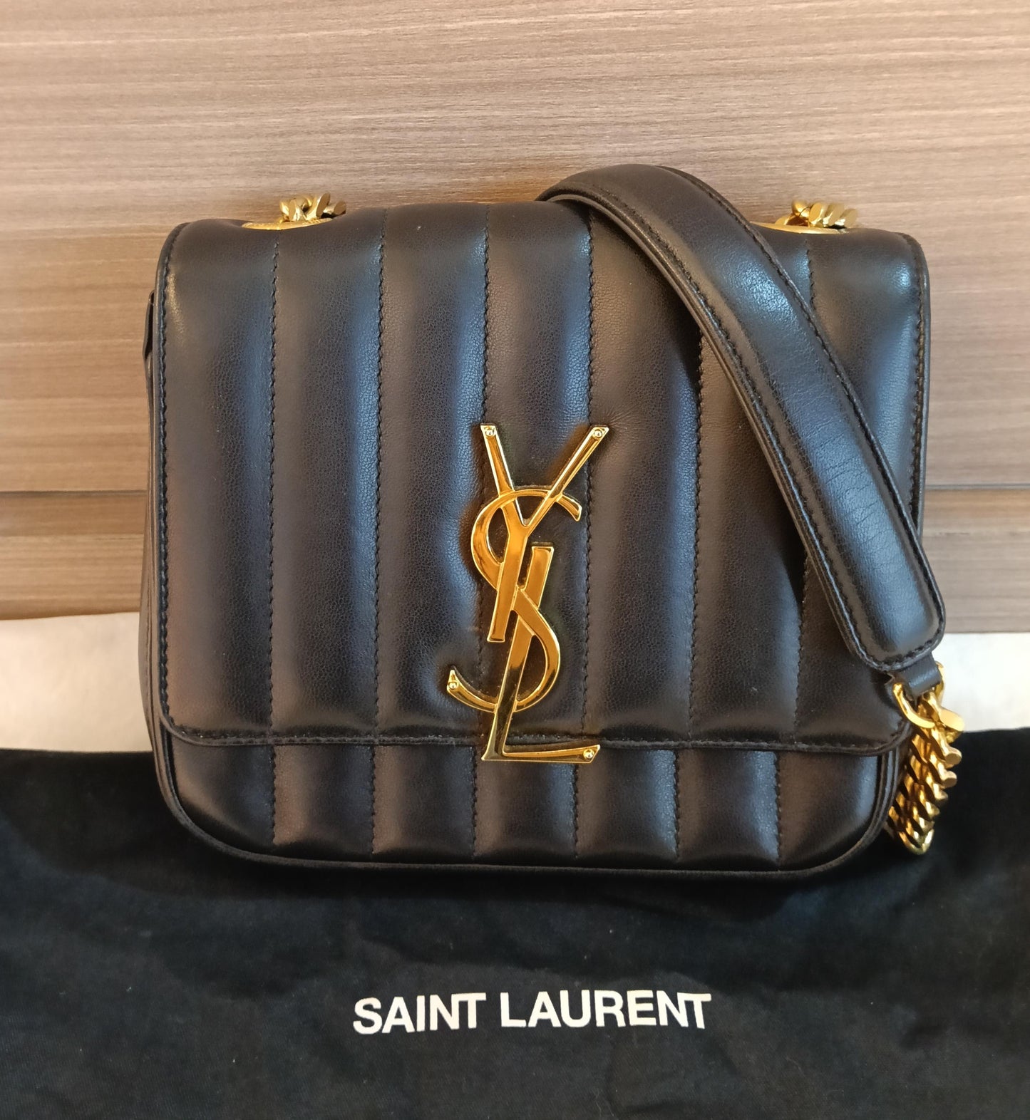 YsL Vicky Chain Small Lamb Matelasse Black GHW 2018