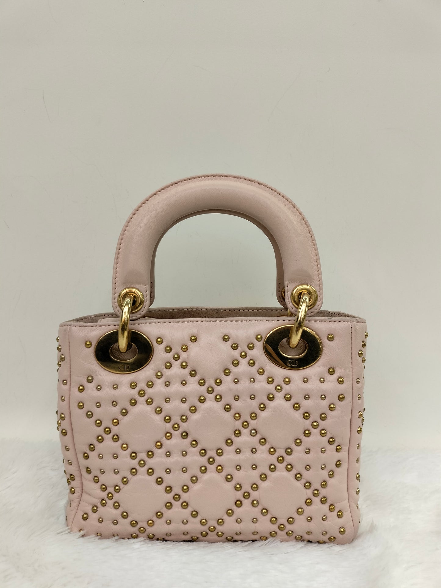 Lady Dior Mini Supple Studded Soft Pink GHW 2017
