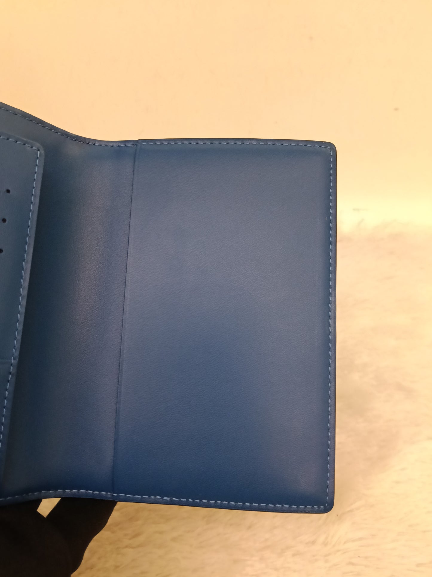 MCM Pasport Holder Rabbit Visetos Silver Blue