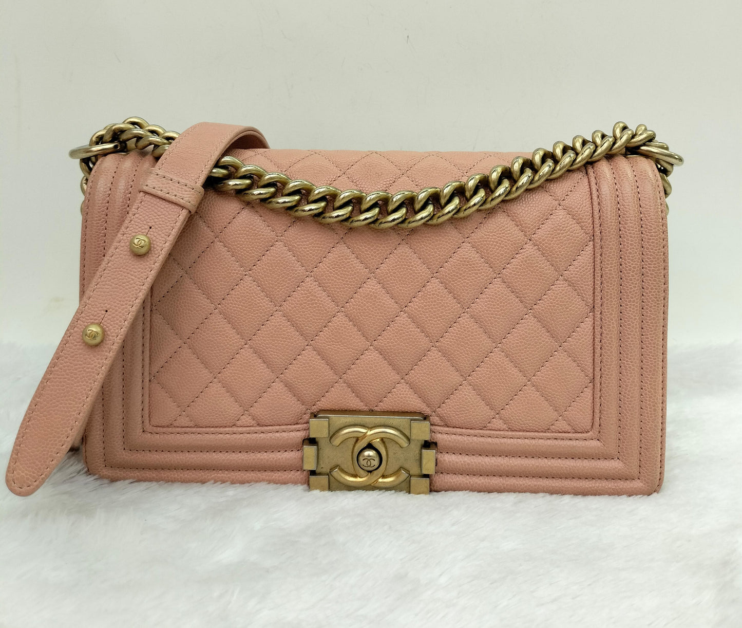 Chanel Boy 25 Caviar Salmon GHW #25