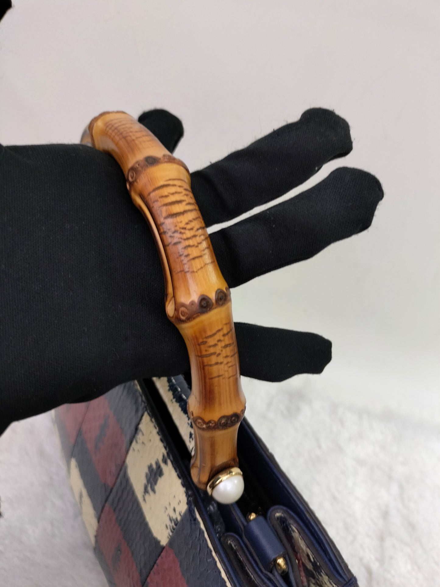 Gucci Nymphaea Top Handle Multicolour Snake Skin Handle Bamboo GHW