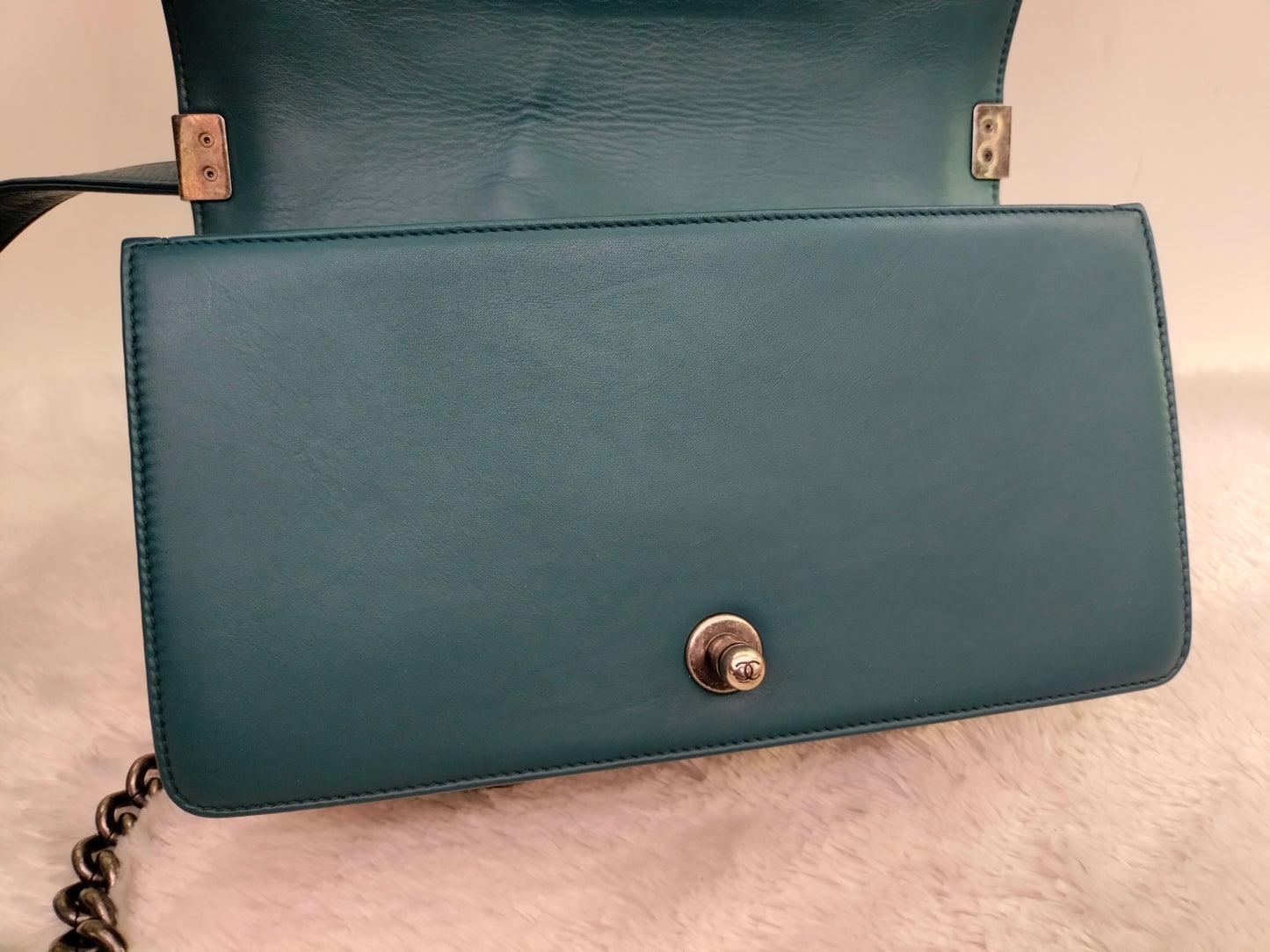 Chanel Boy 25 Lamb Turquoise RHW #19