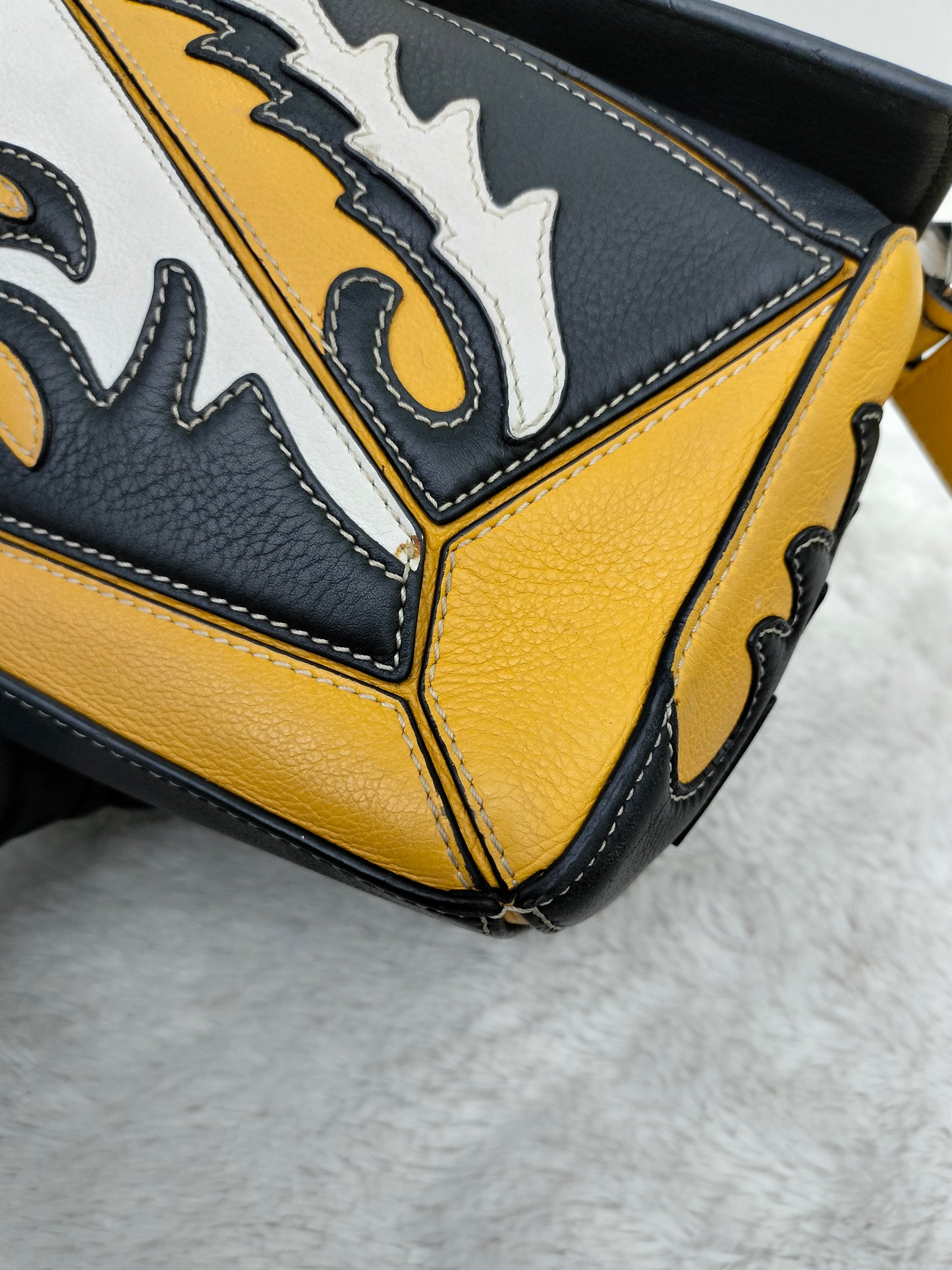 Loewe Puzzle Small Cowboy Black Yellow White SHW 2019