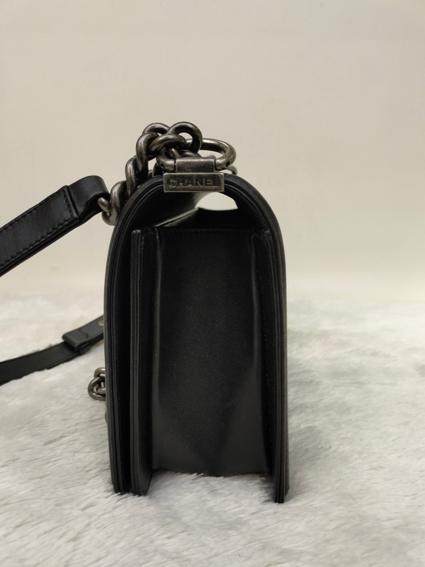 Chanel Boy 25 Lamb Black RHW #24
