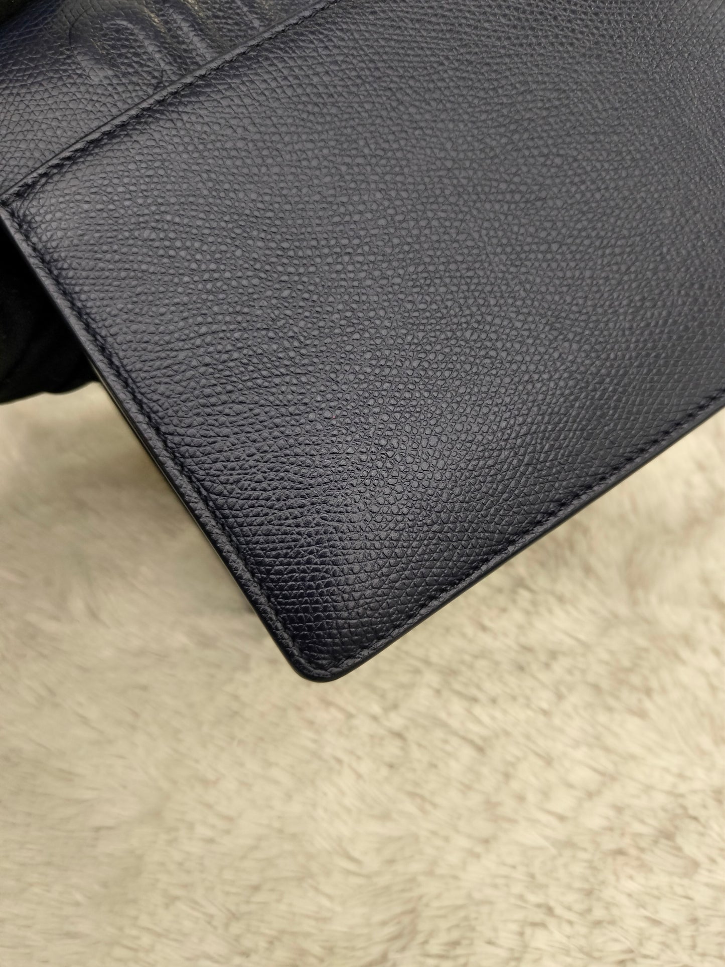 Dior Montaigne East West Grained Navy Blue GHW 2019