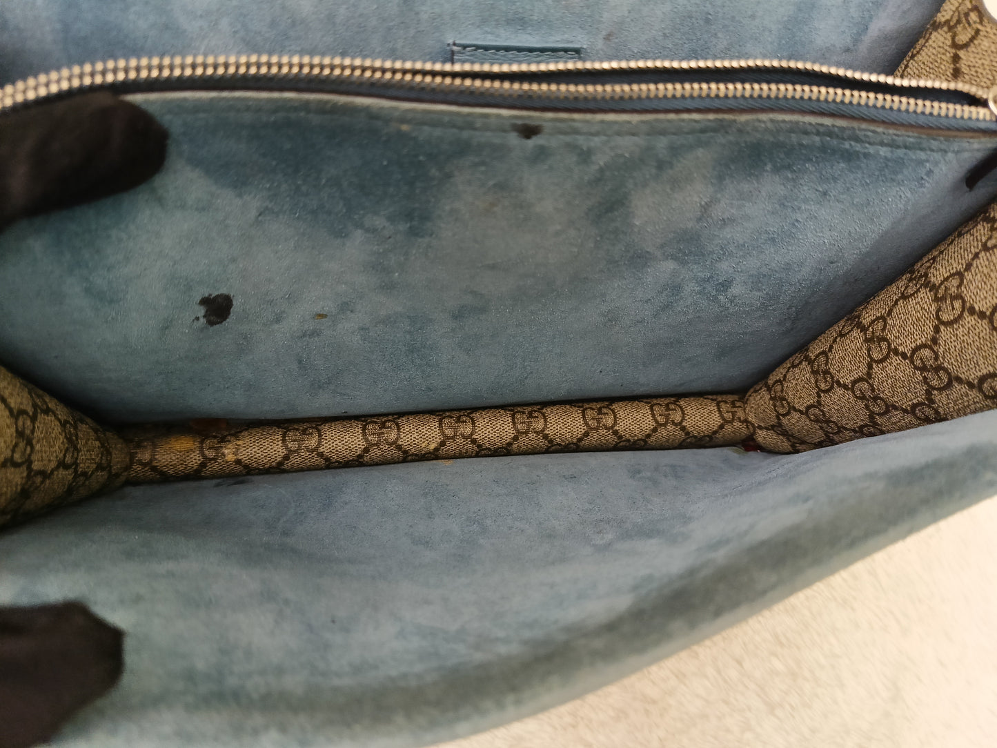 Gucci Dionysus Medium Embriodered Angry Cat Light Blue RHW