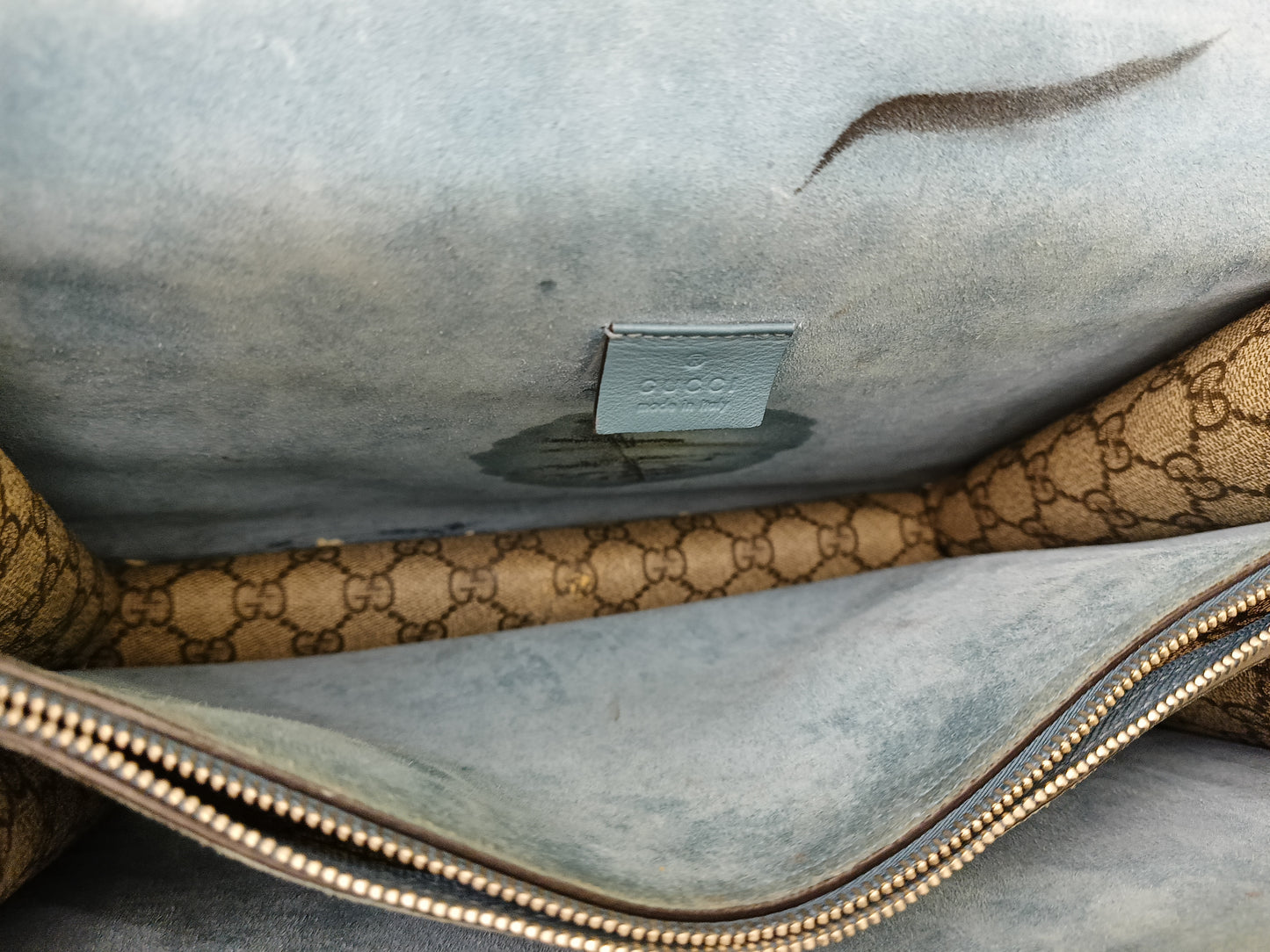 Gucci Dionysus Medium Embriodered Angry Cat Light Blue RHW