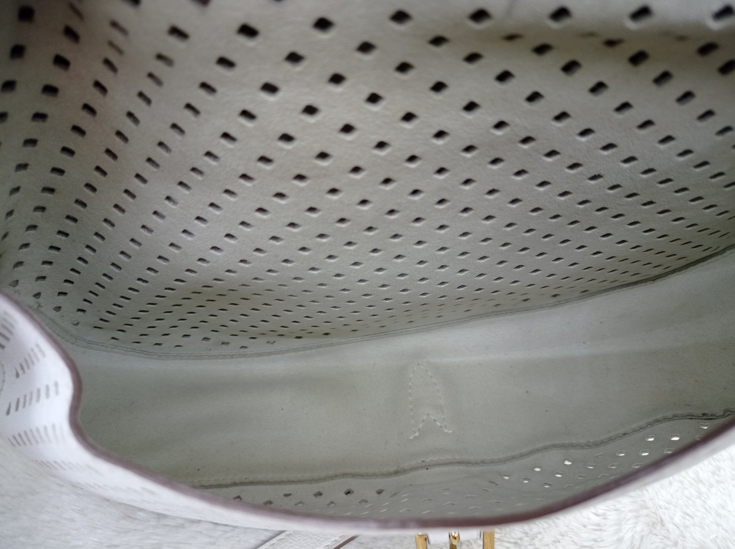 LV Saumur Perforated Limited Edition White Flore