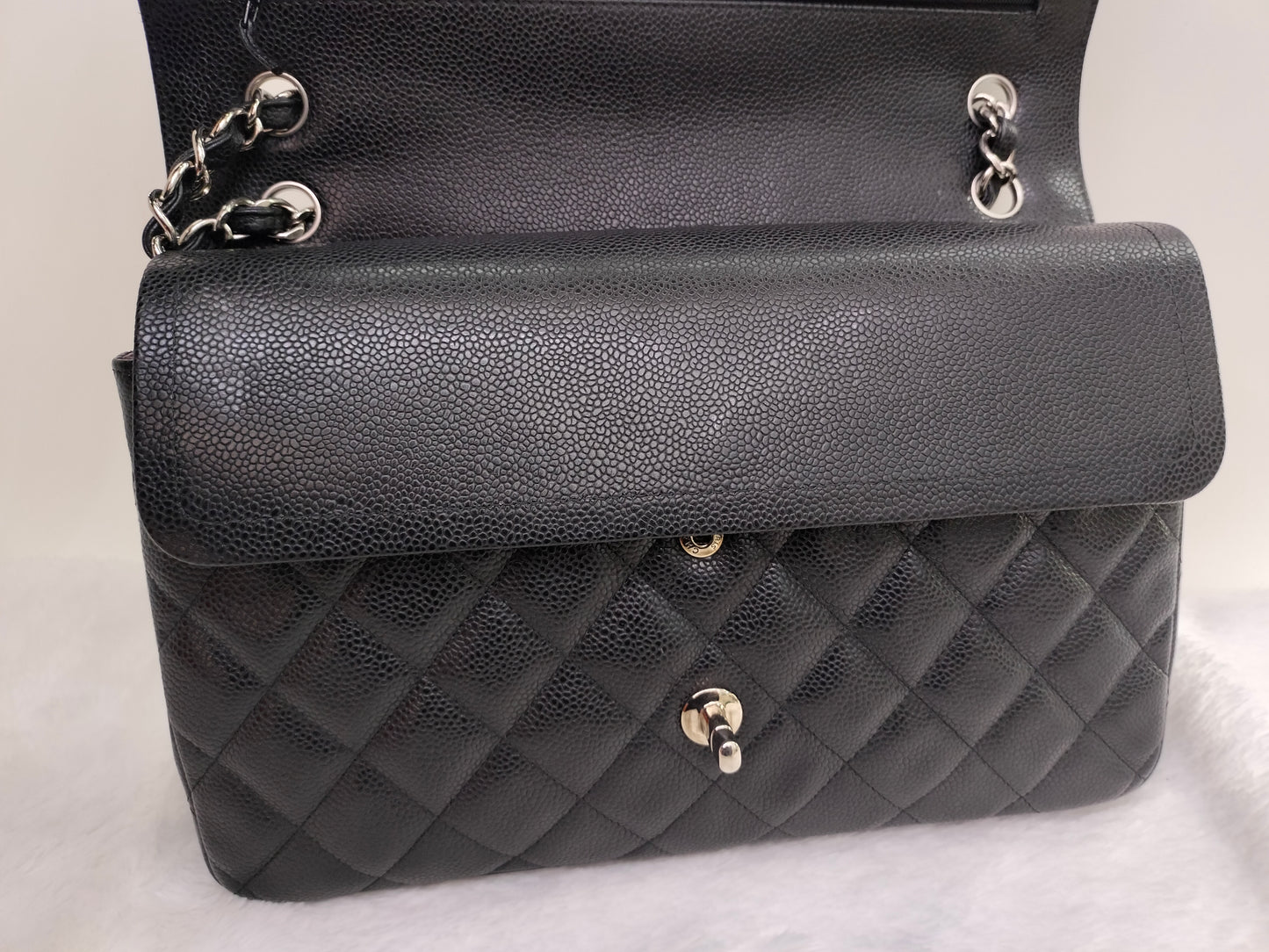 Chanel Jumbo Caviar Black SHW DF #18