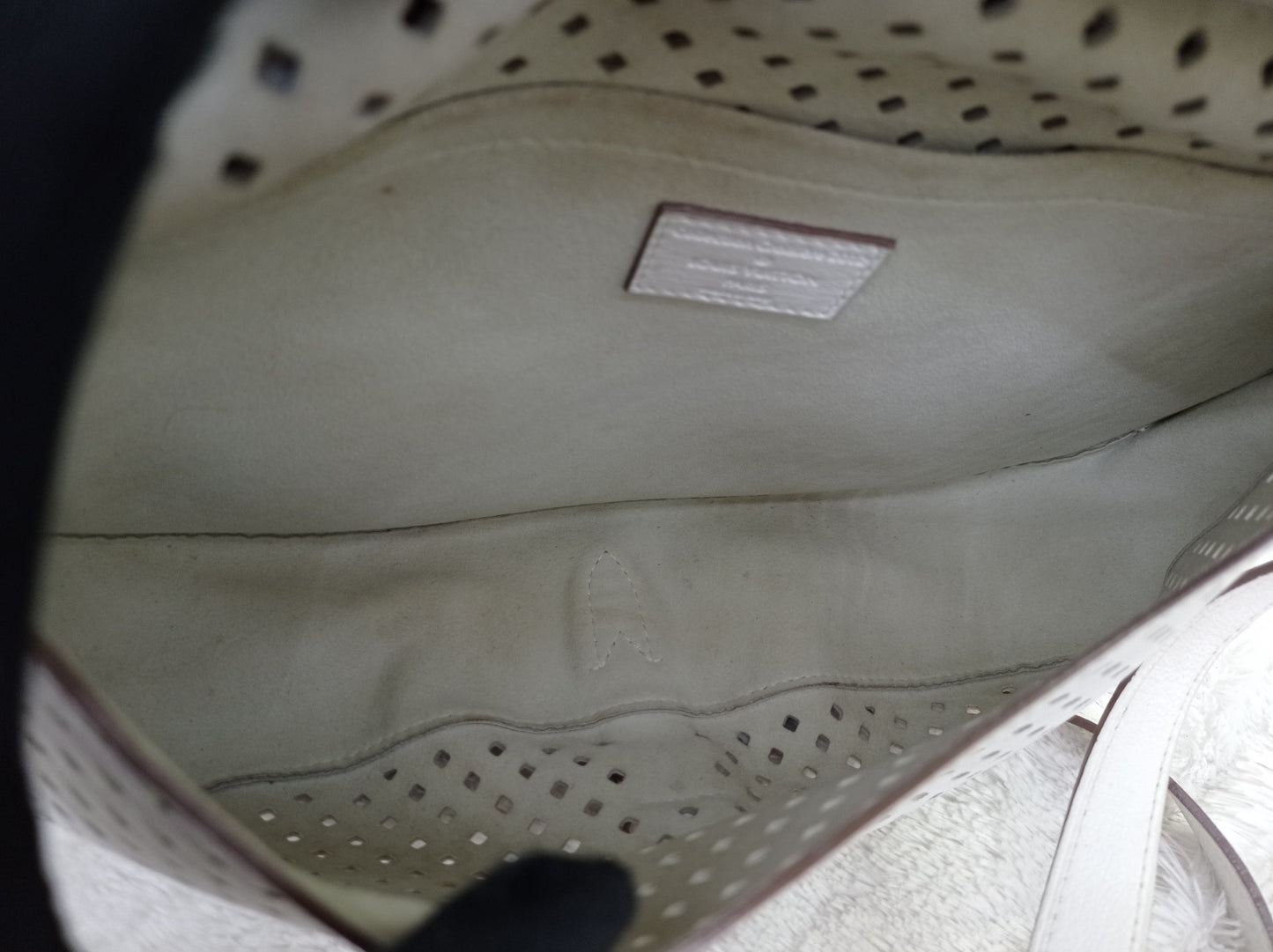 LV Saumur Perforated Limited Edition White Flore