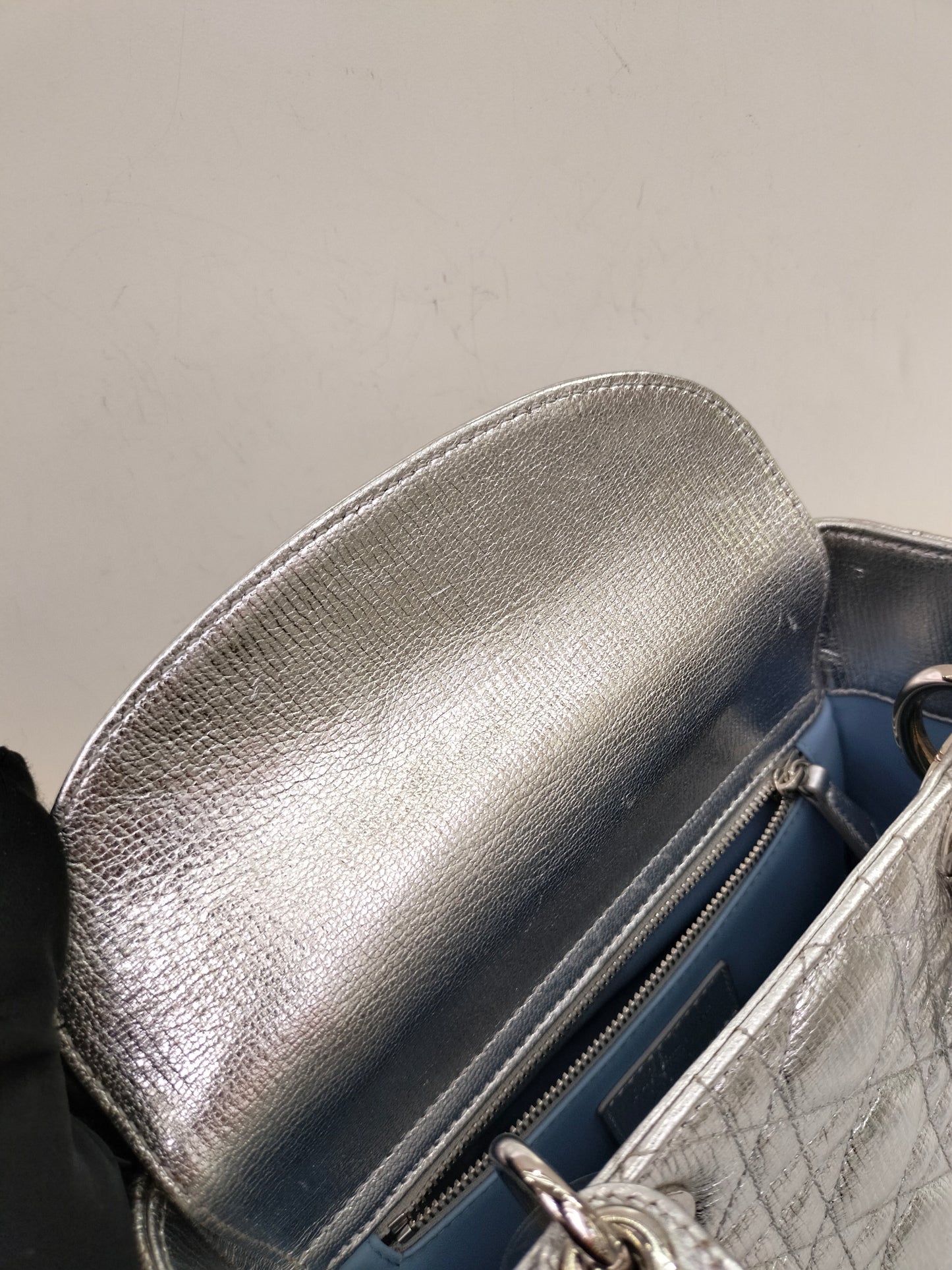 Lady Dior Small Metallic Silver SHW 2019
