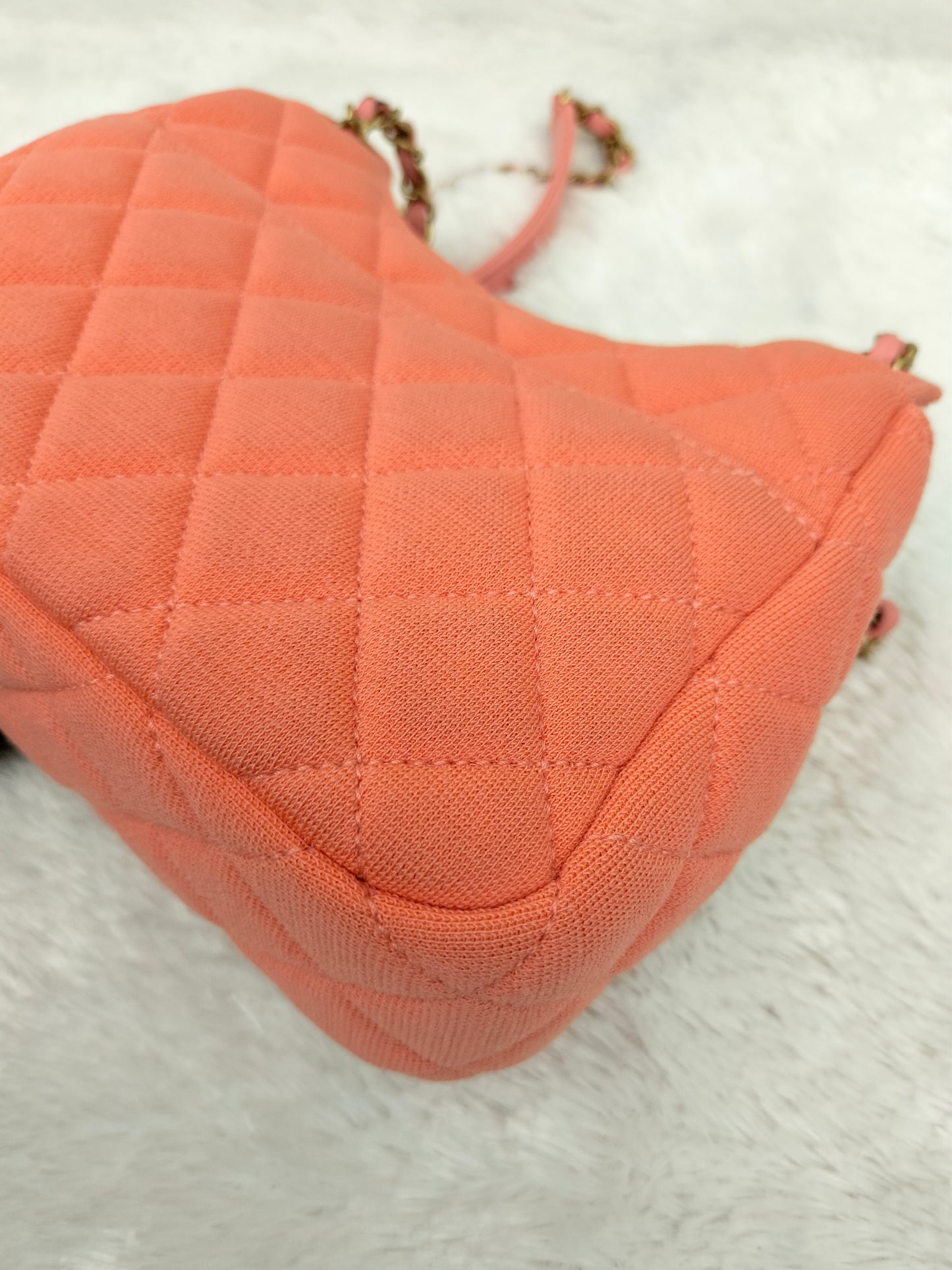 Chanel Wavy Canvas Orange GHW 2023 (CHIP)