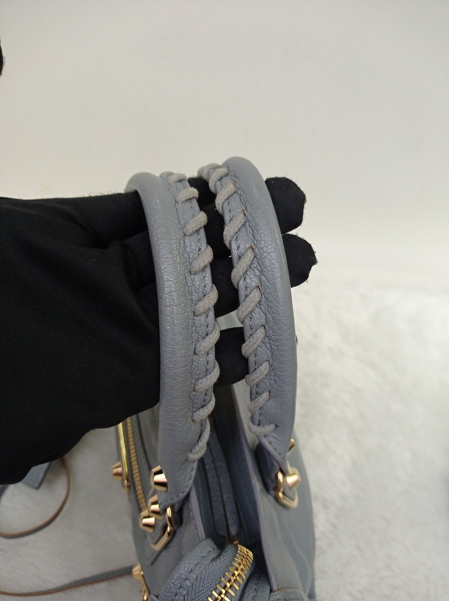 Balenciaga Mini City Edge Griss Blue GHW