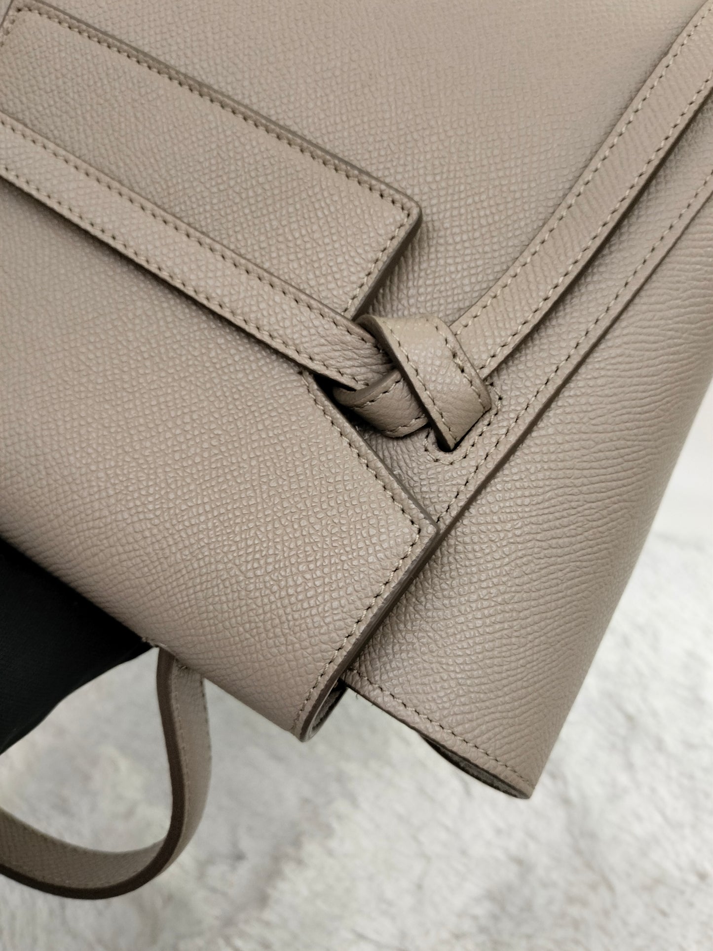 Celine Nano Belt Grained Light Taupe GHW 2019