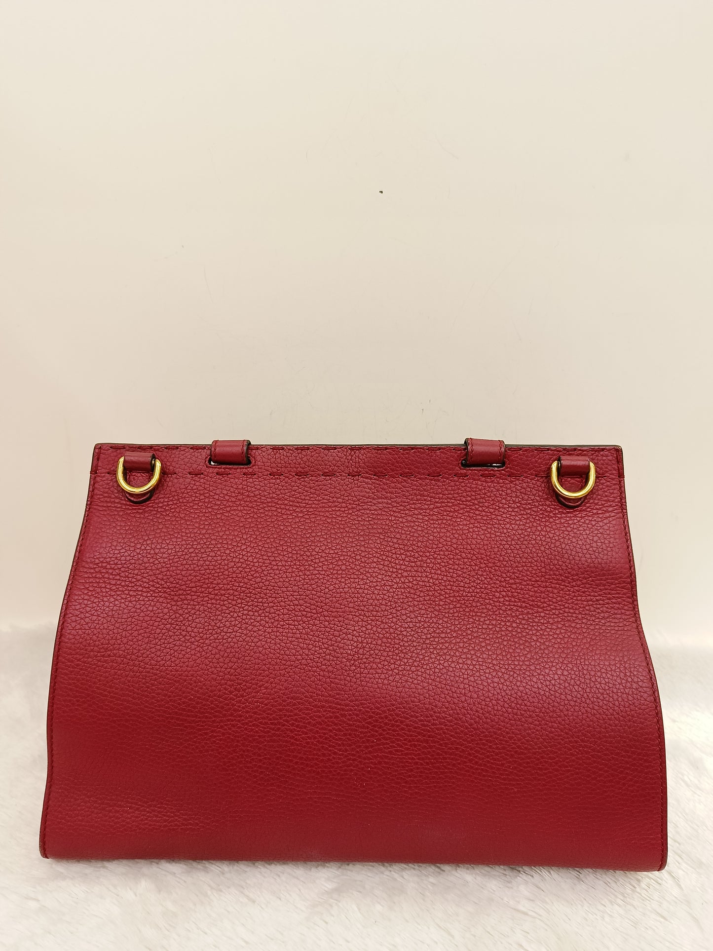 Gucci Top Handle Medium Marmont Grained Red GHW