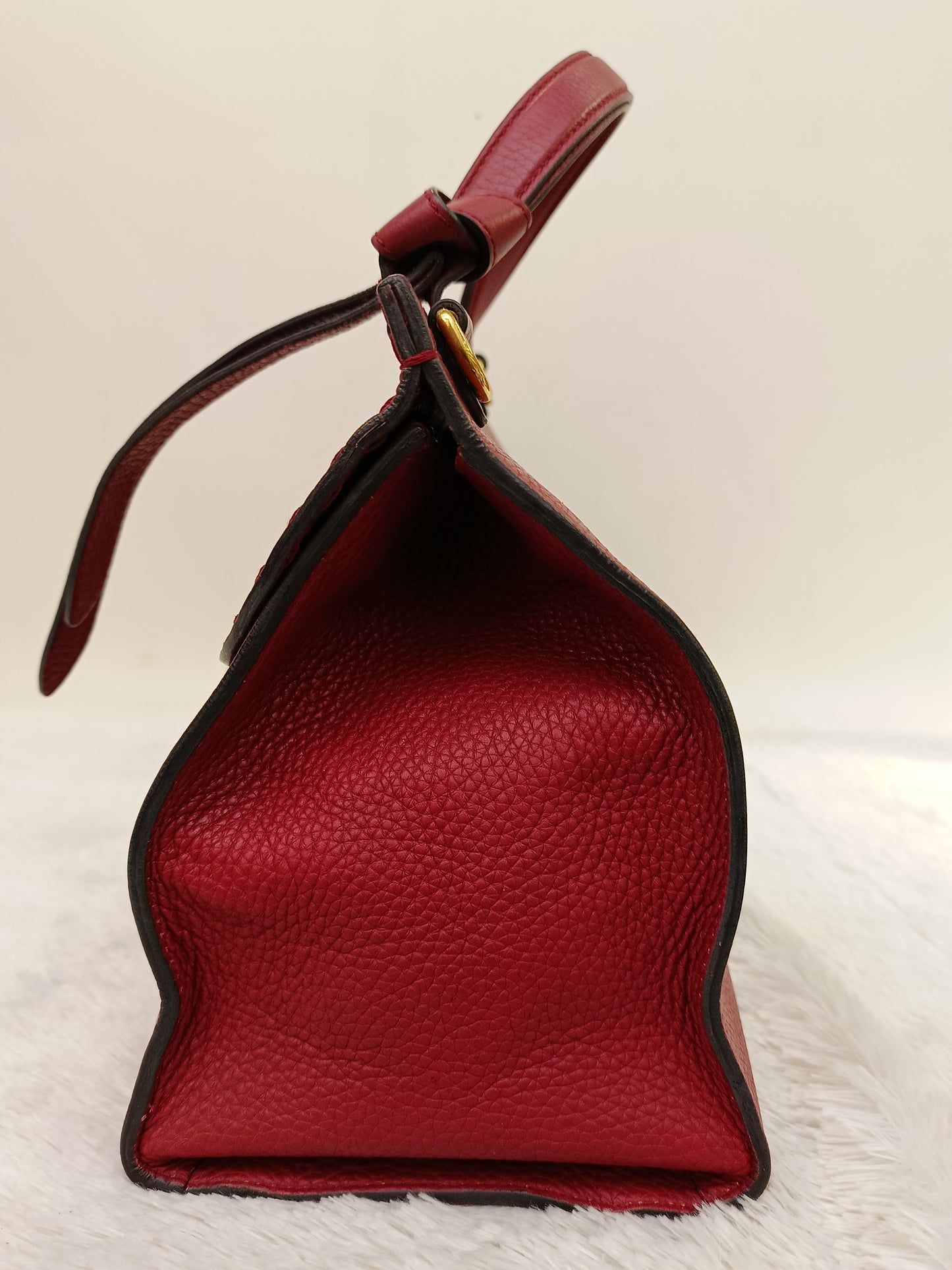 Gucci Top Handle Medium Marmont Grained Red GHW