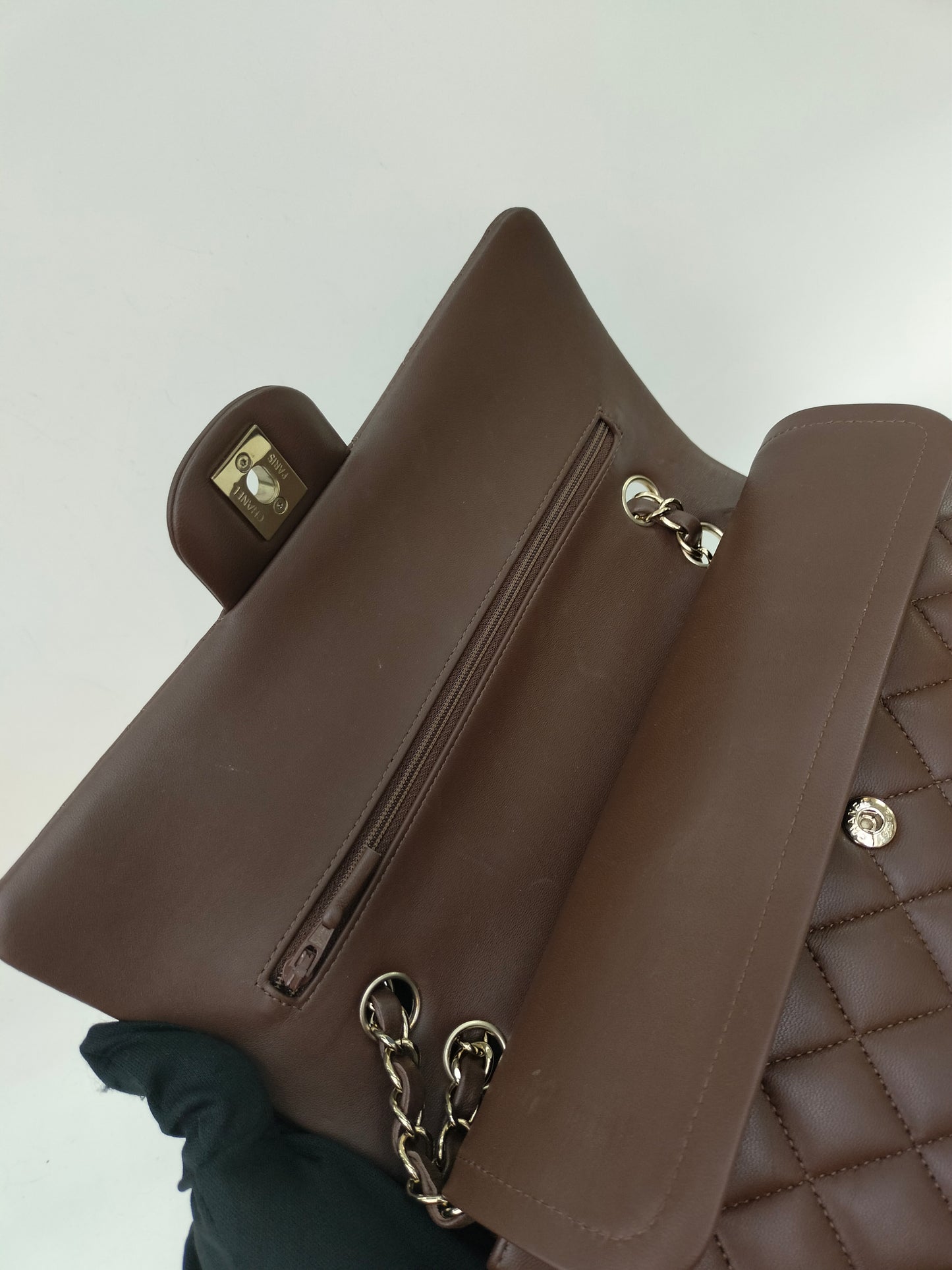 Chanel Medium Lamb Brown GHW DF (CHIP) 2023
