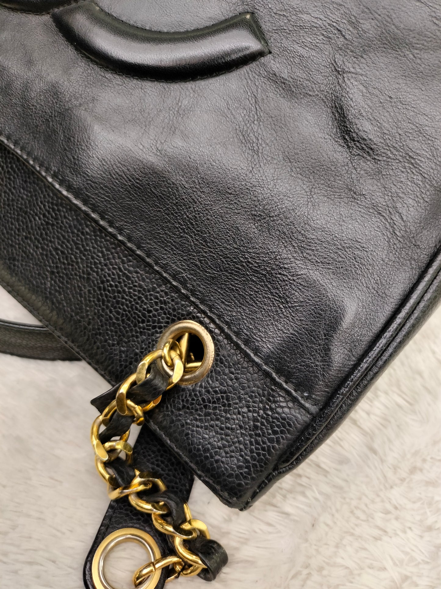 Chanel Timeless Tote Shoulder Caviar Calfskin Black GHW (broken holo)