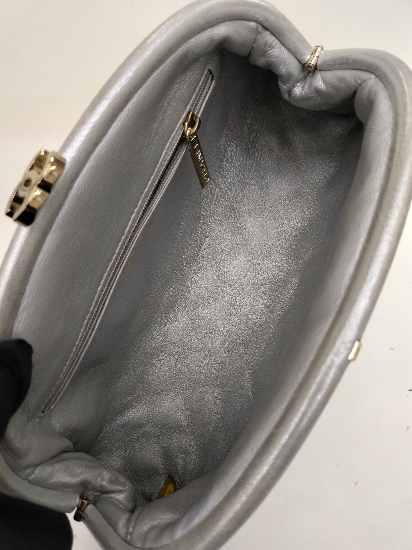 Chanel Timeless Clutch Metallic Silver GHW #15