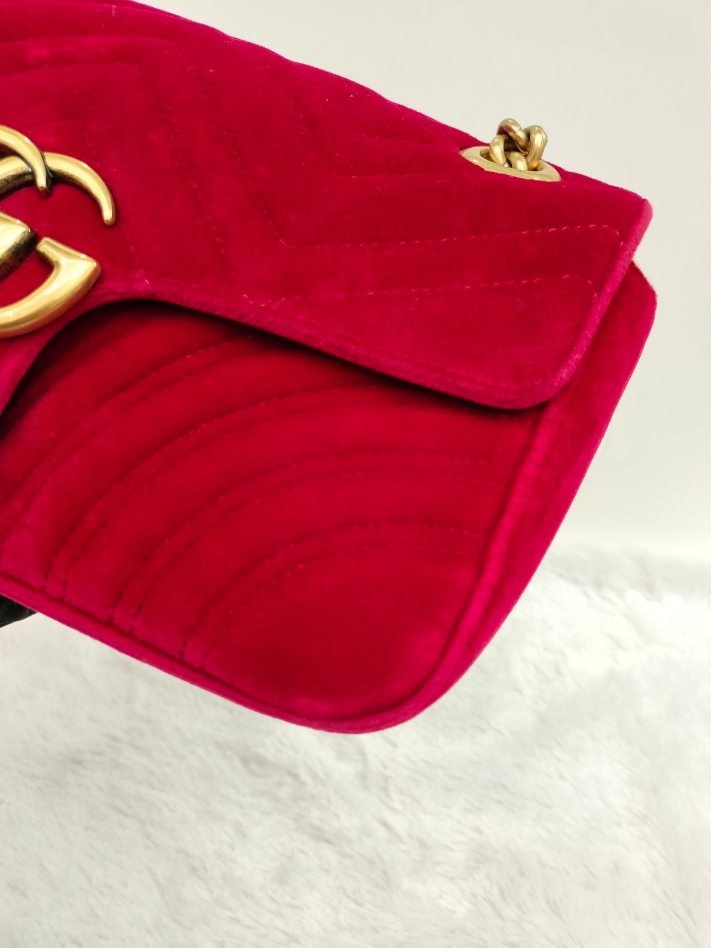 Gucci Marmont Small Velvet Red GHW 2018