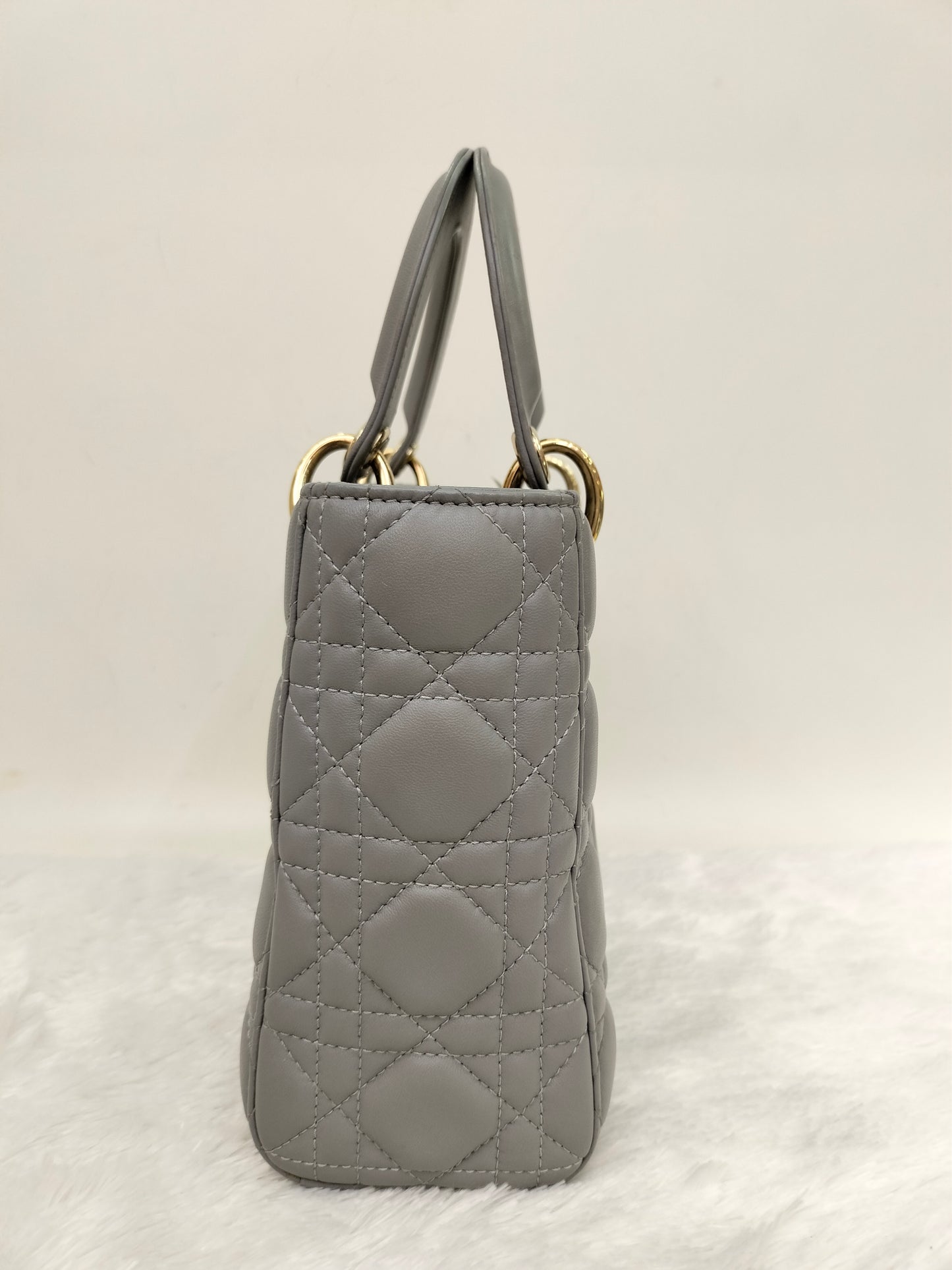 Lady Dior Small Lamb Grey GHW 2016