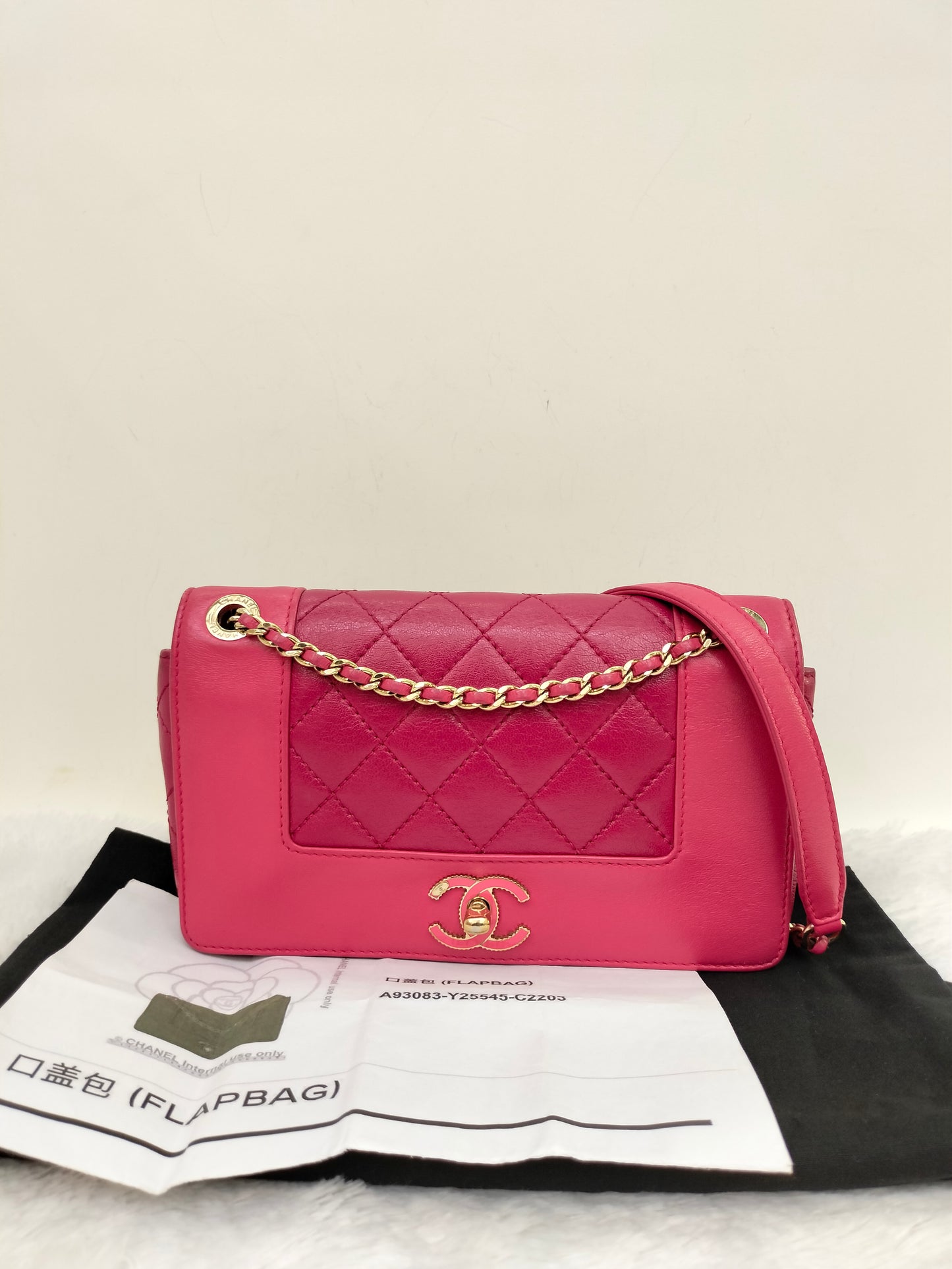 Chanel Mademoiselle Flap Calfskin Dark Pink/Pink GHW #23