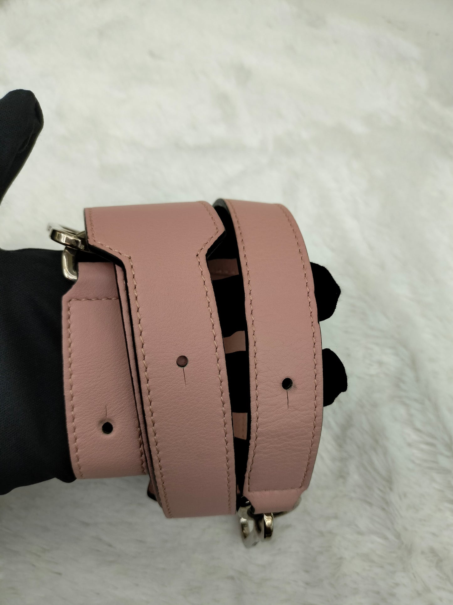 Loewe Puzzle Gingham Medium Pink White SHW 2017