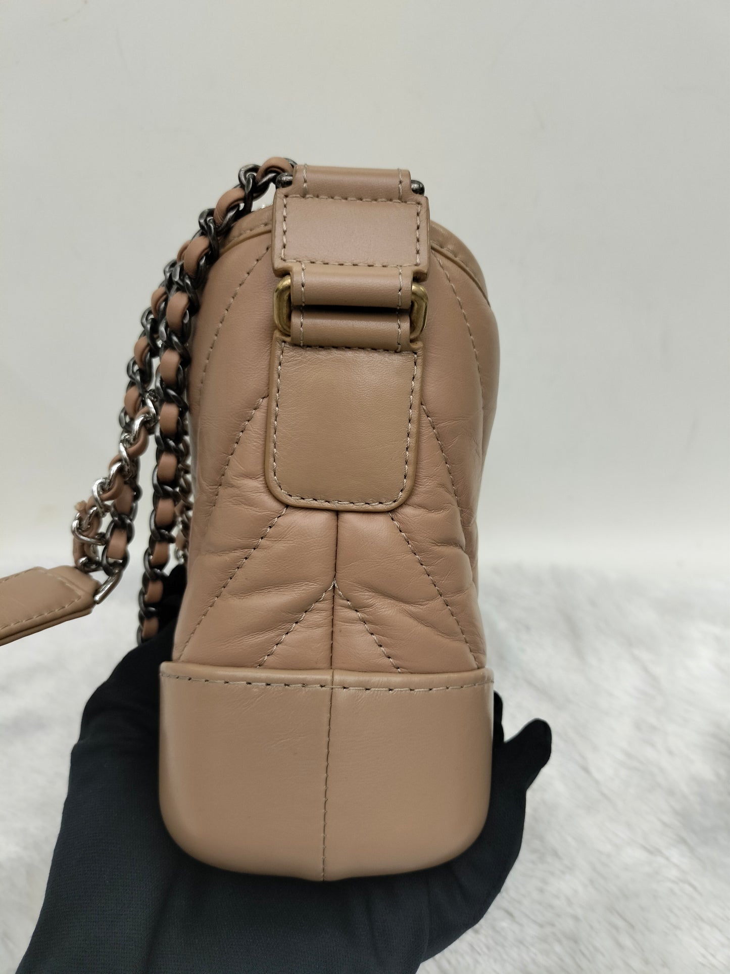 Chanel Gabrielle Small Chevron Beige GHW #29