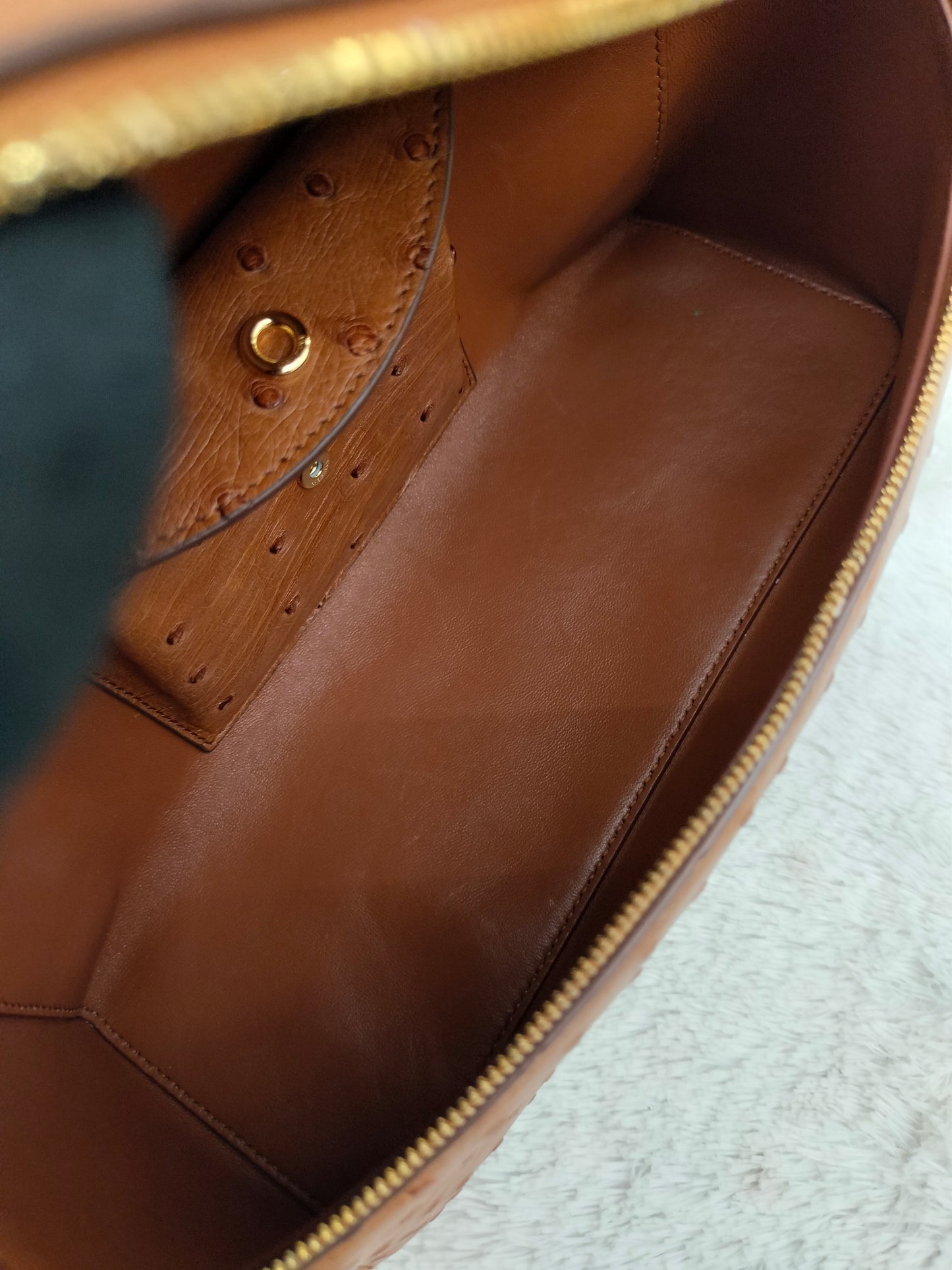 Loro Piana 27 Extra Bag Ostrich Cognac GHW 2024