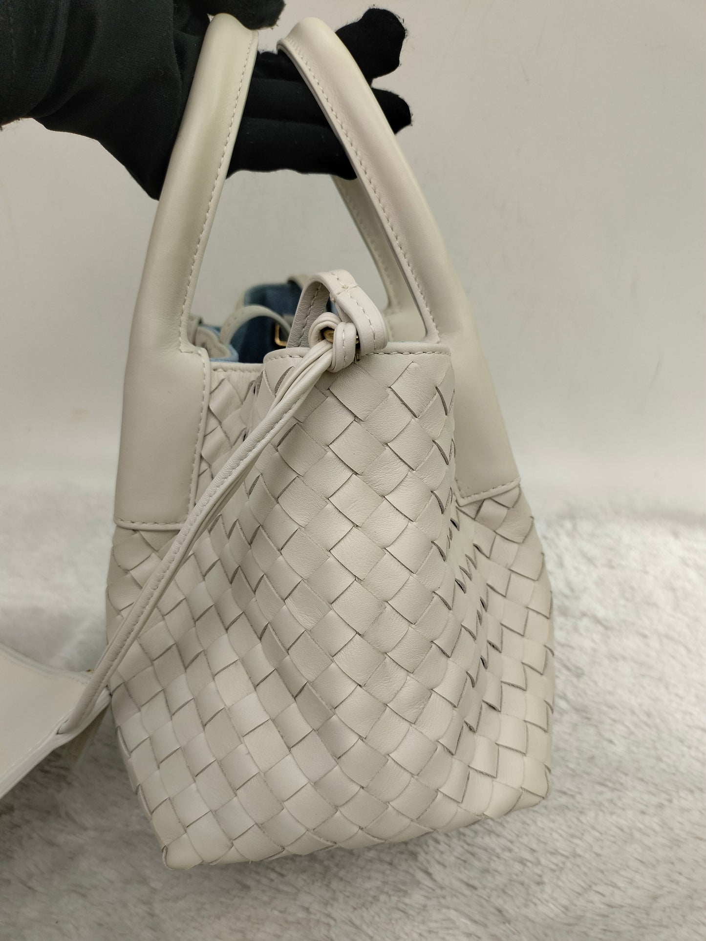 *NEW* Bottega Veneta Small Pinacoteca Tote Sea Salt Ice GHW