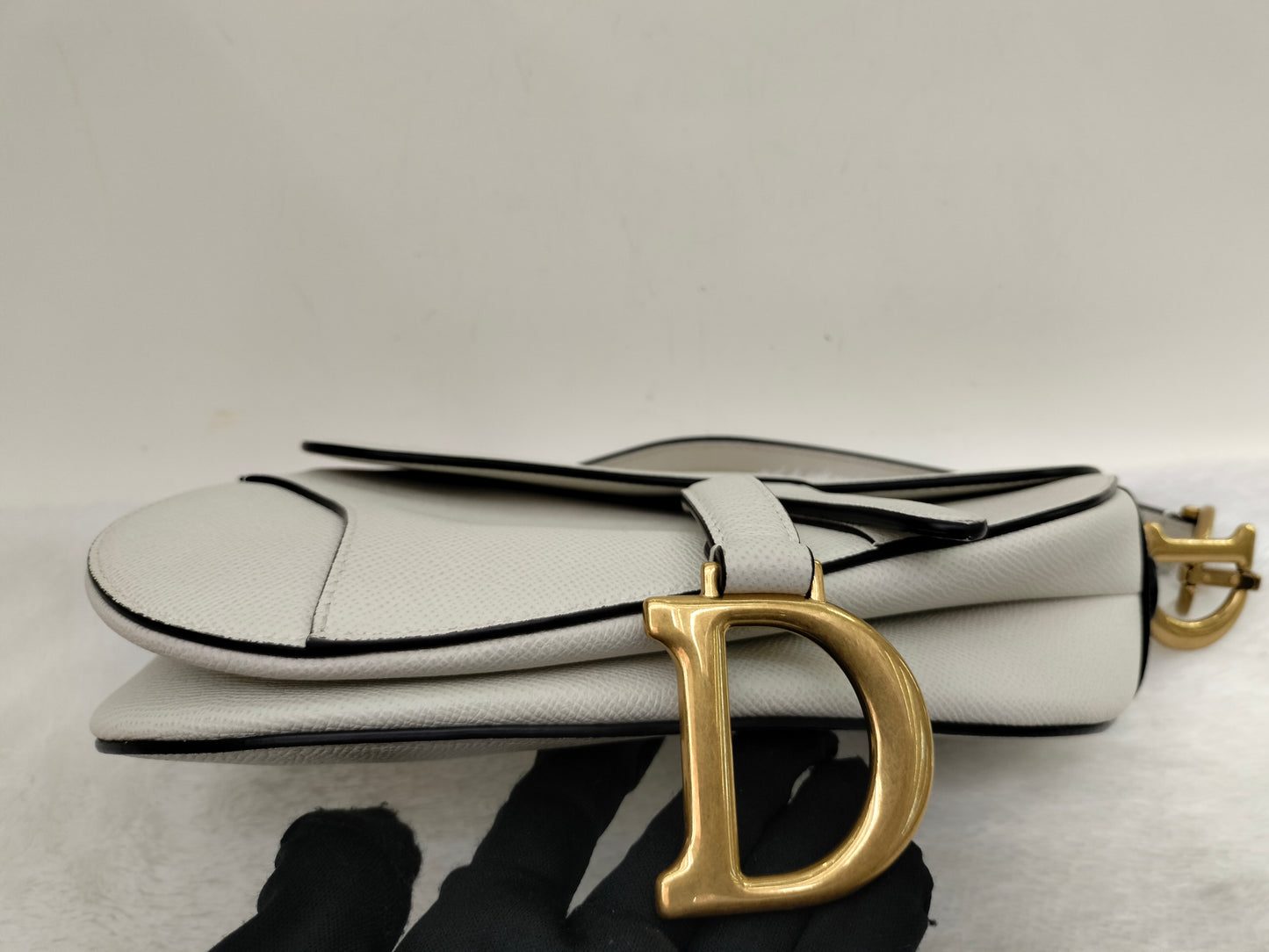 Dior Saddle Medium Grained White GHW 2020