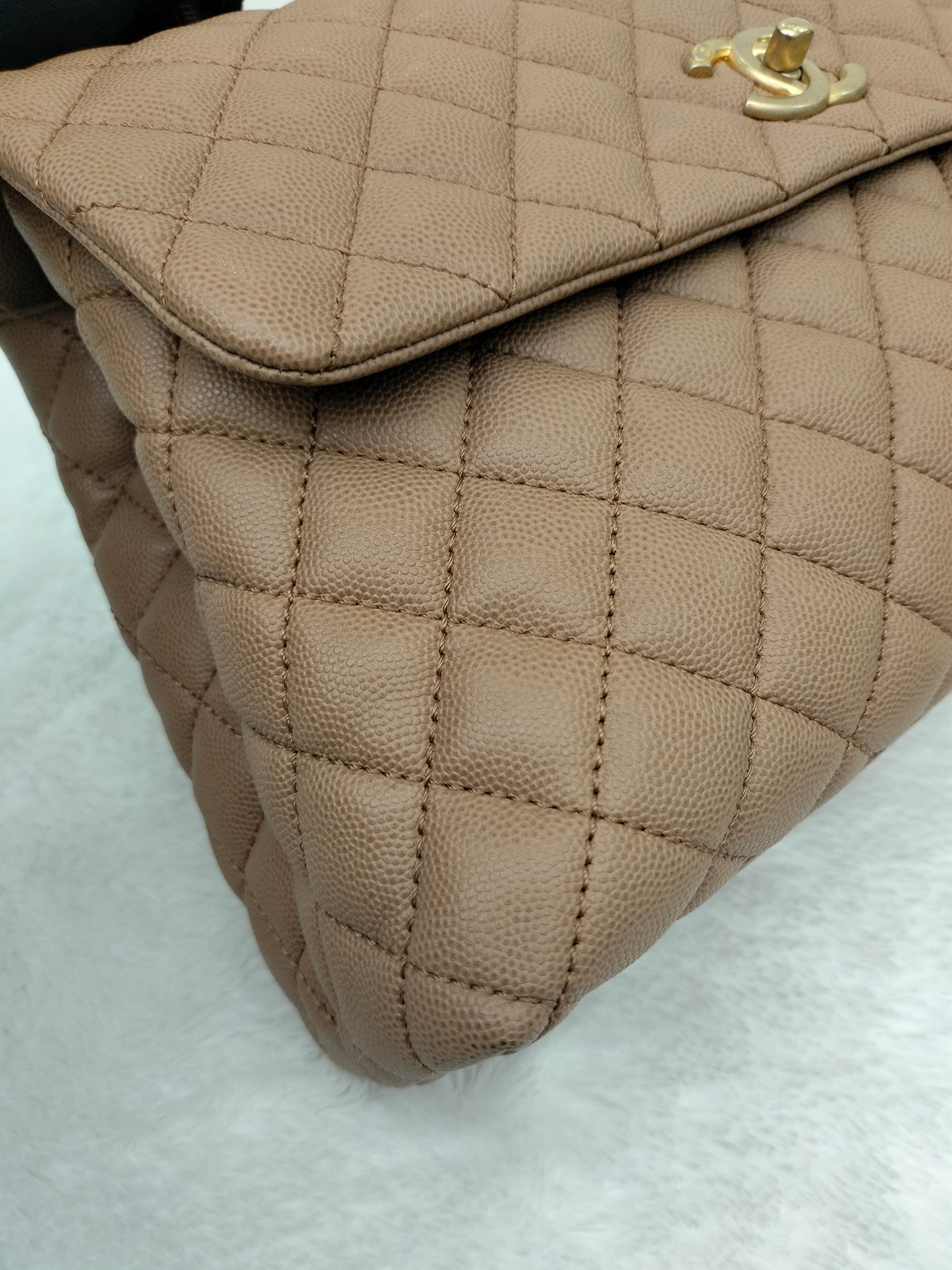 Chanel Coco Handle Large Caramel Handle Lizard GHW #24