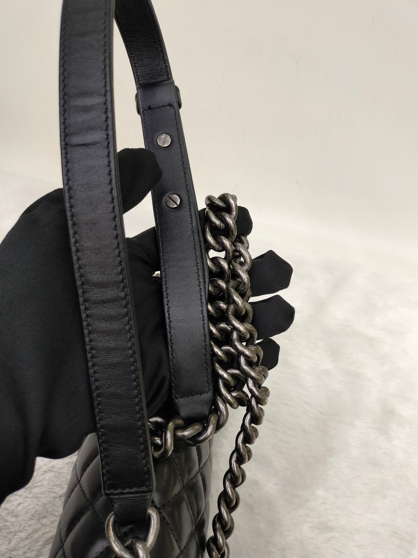 Chanel Boy 25 Lamb Black RHW #24