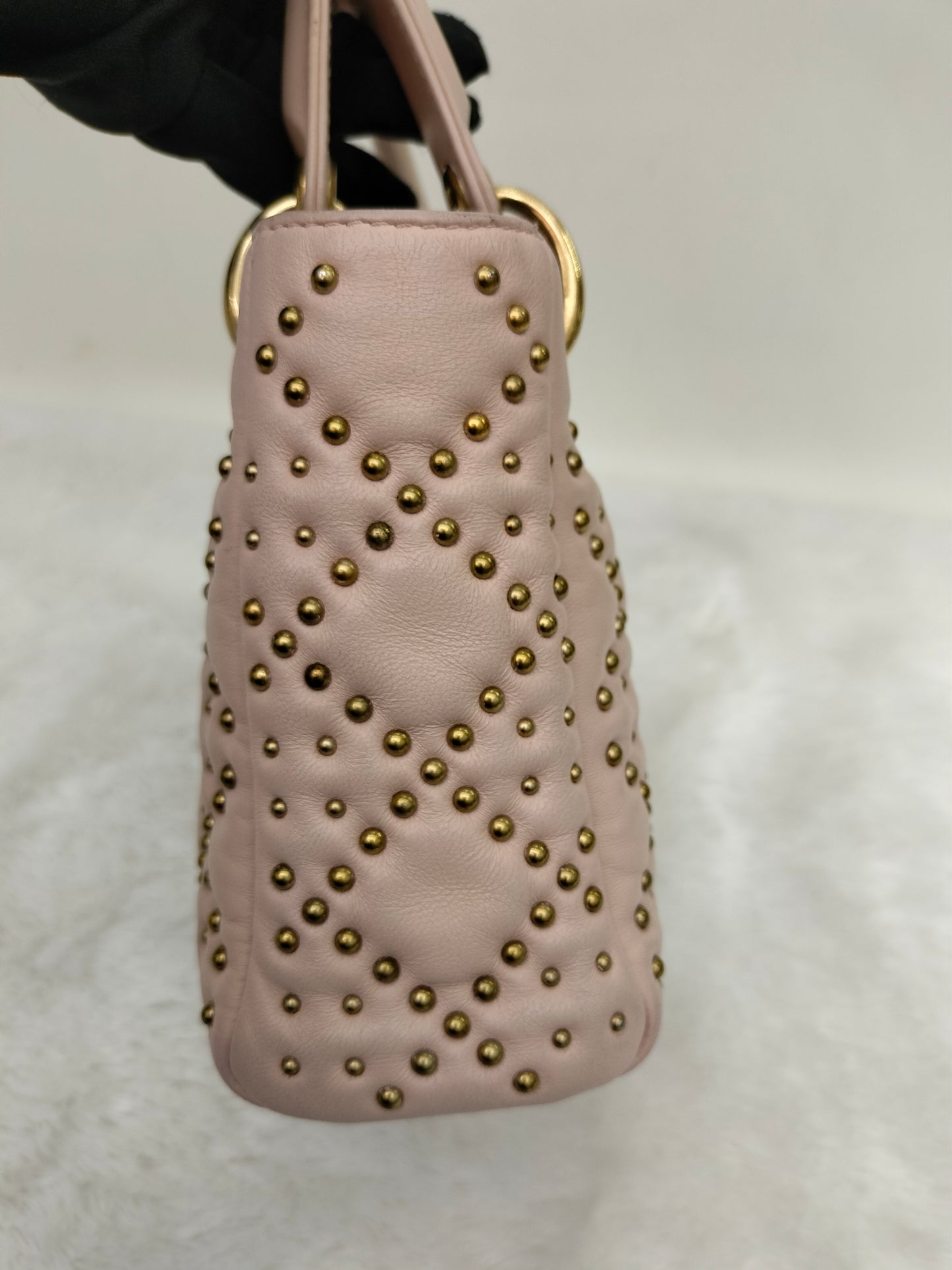 Lady Dior Mini Supple Studded Soft Pink GHW 2017