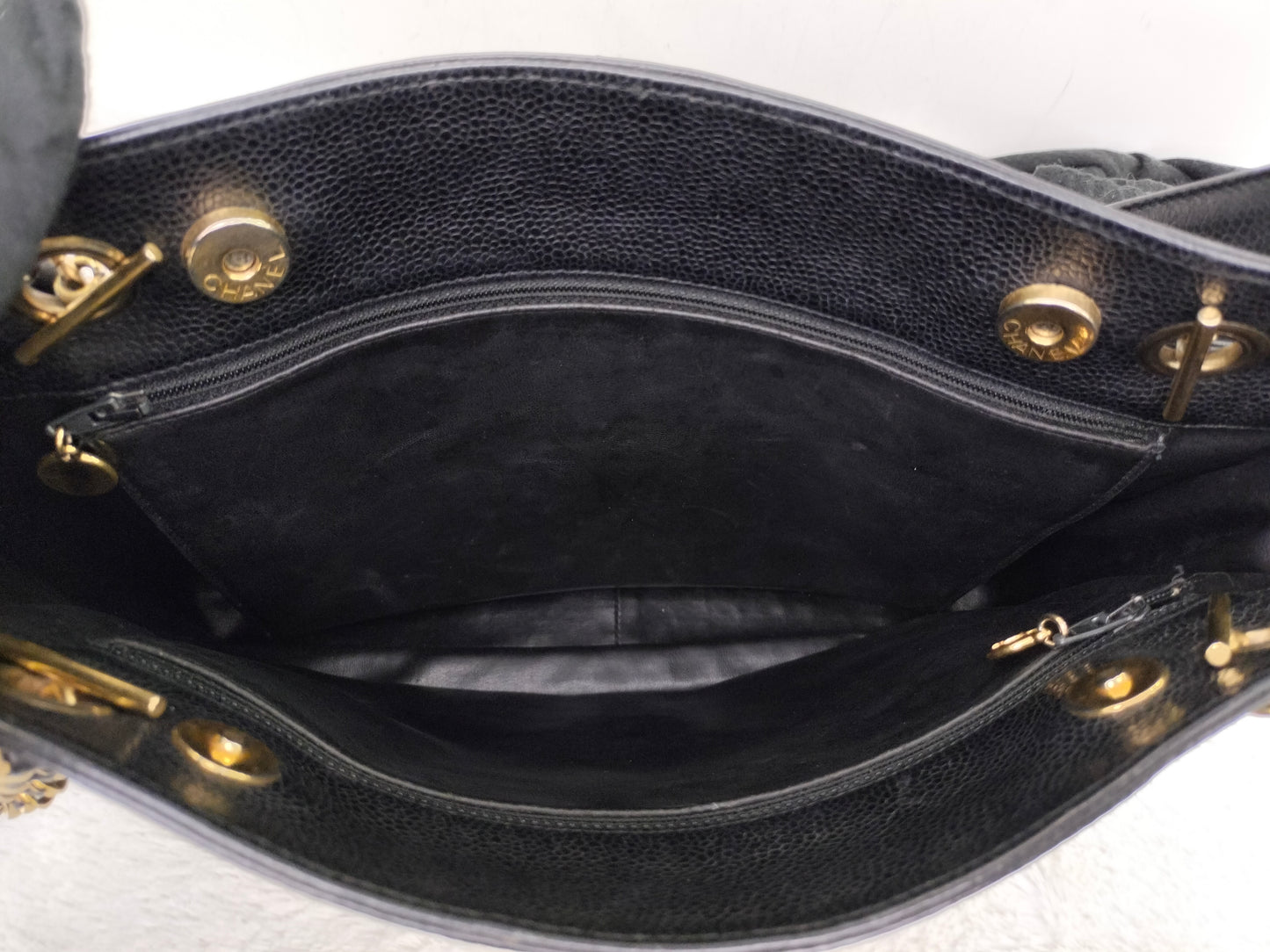 Chanel Timeless Tote Shoulder Caviar Calfskin Black GHW (broken holo)