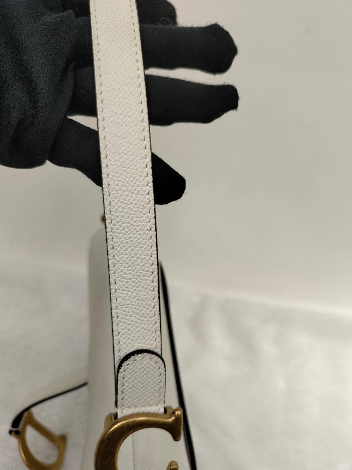 Dior Saddle Medium Grained White GHW 2020