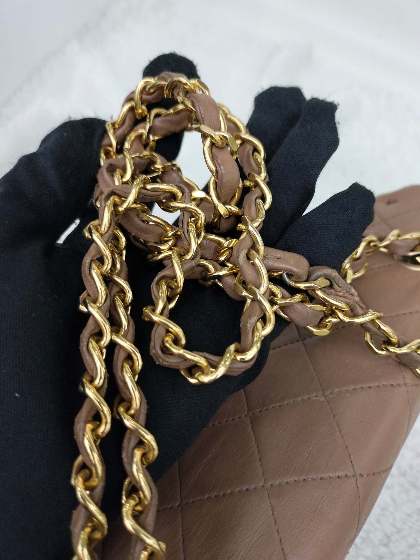 Chanel Medium Lamb Brown Vintage GHW DF #1