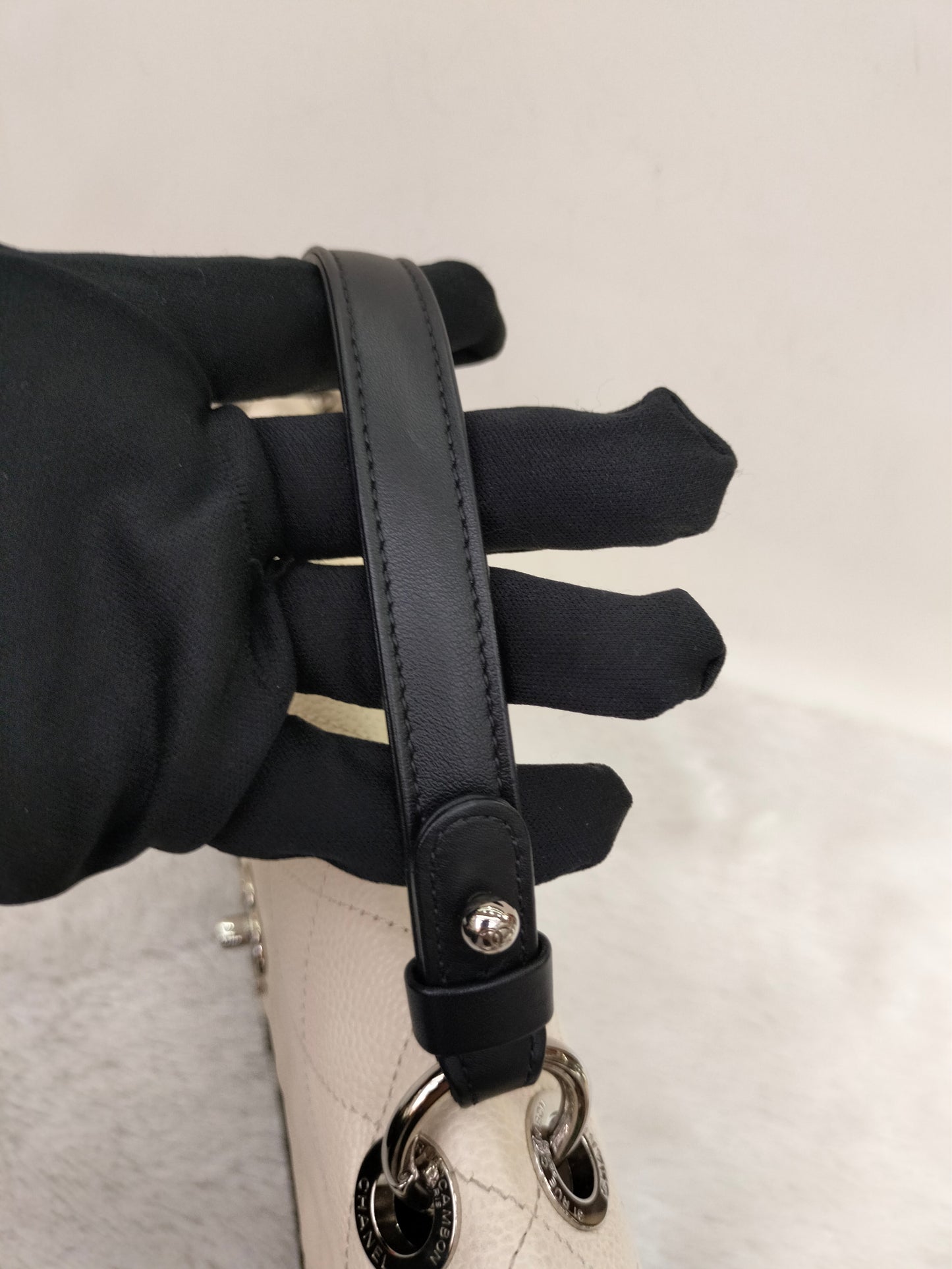 Chanel Flap Caviar White Black SHW #25