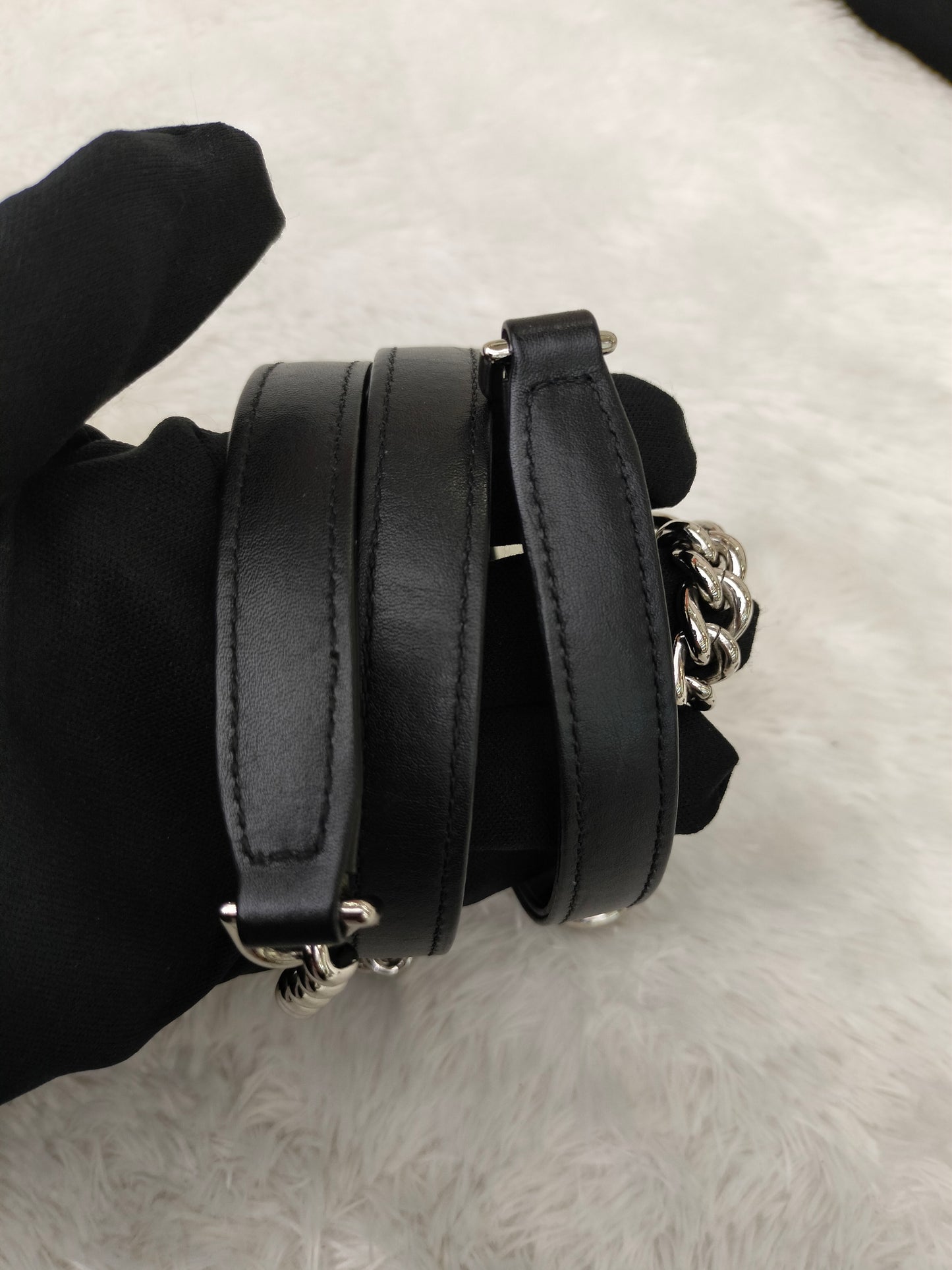 Chanel Flap Caviar White Black SHW #25