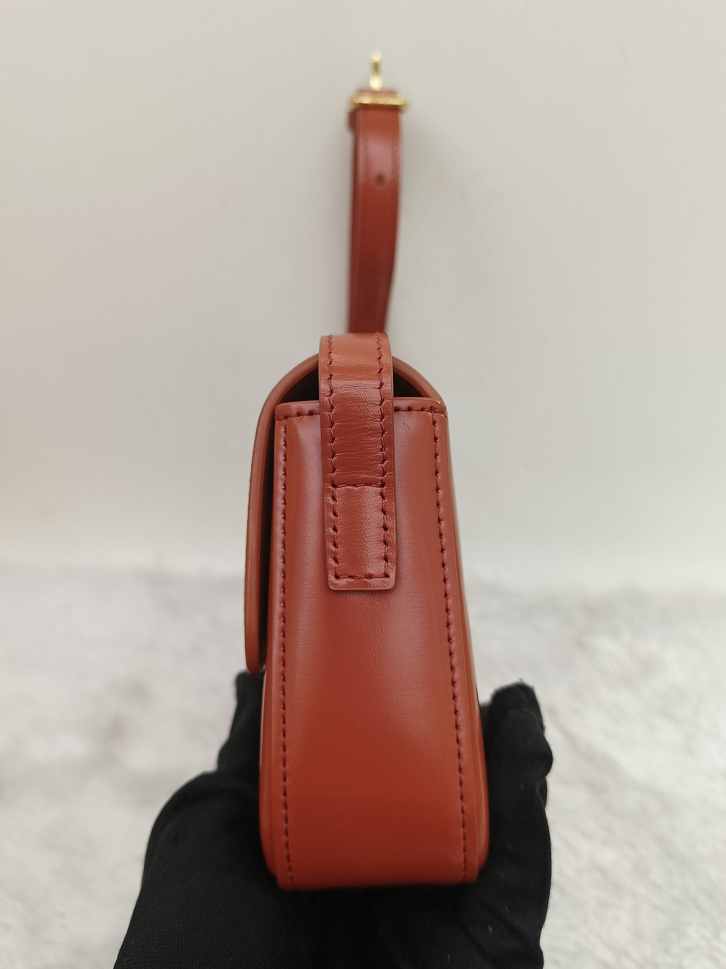Celine Triomphe East West Calfskin Cornelian GHW 2022