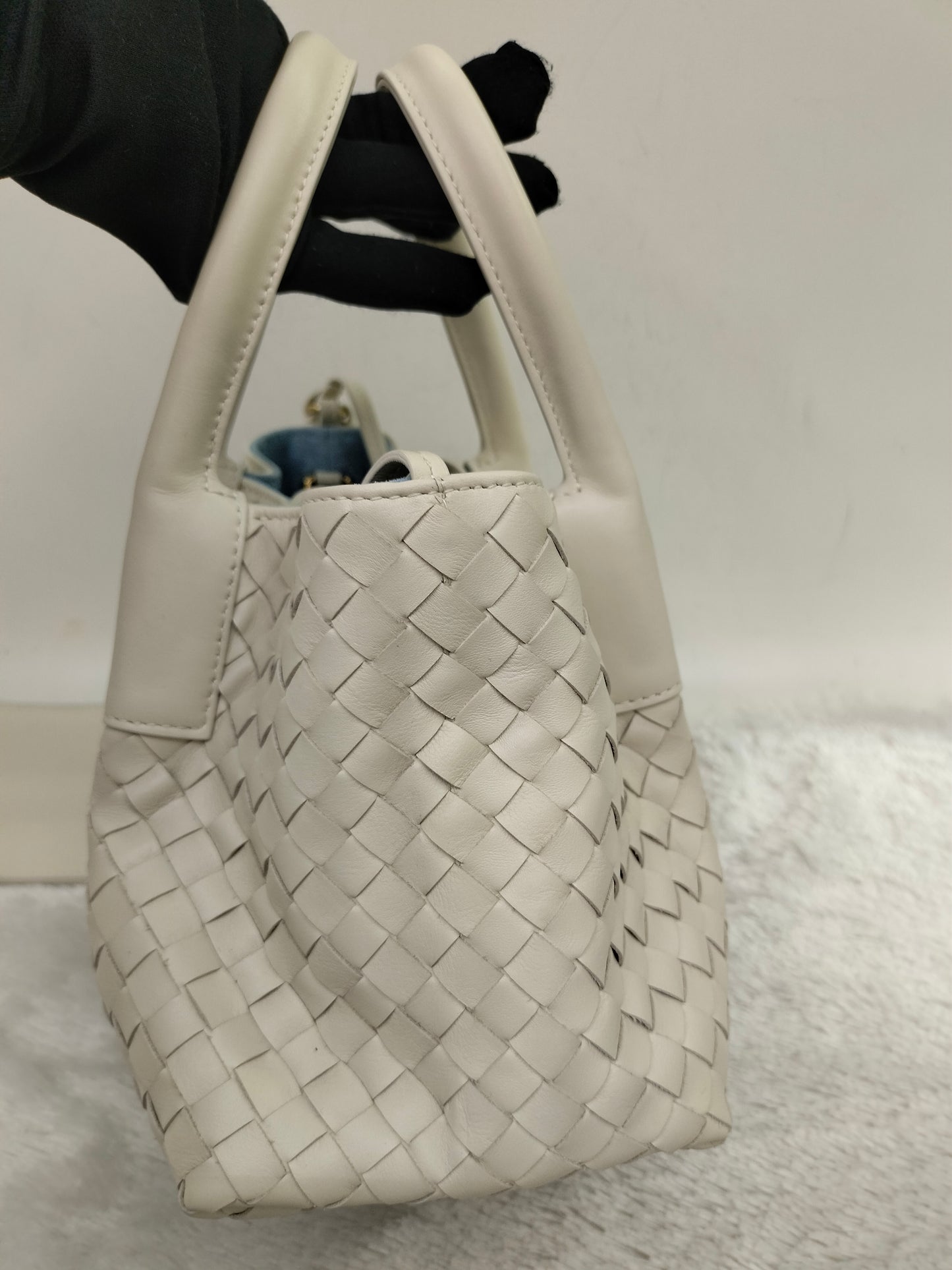 *NEW* Bottega Veneta Small Pinacoteca Tote Sea Salt Ice GHW