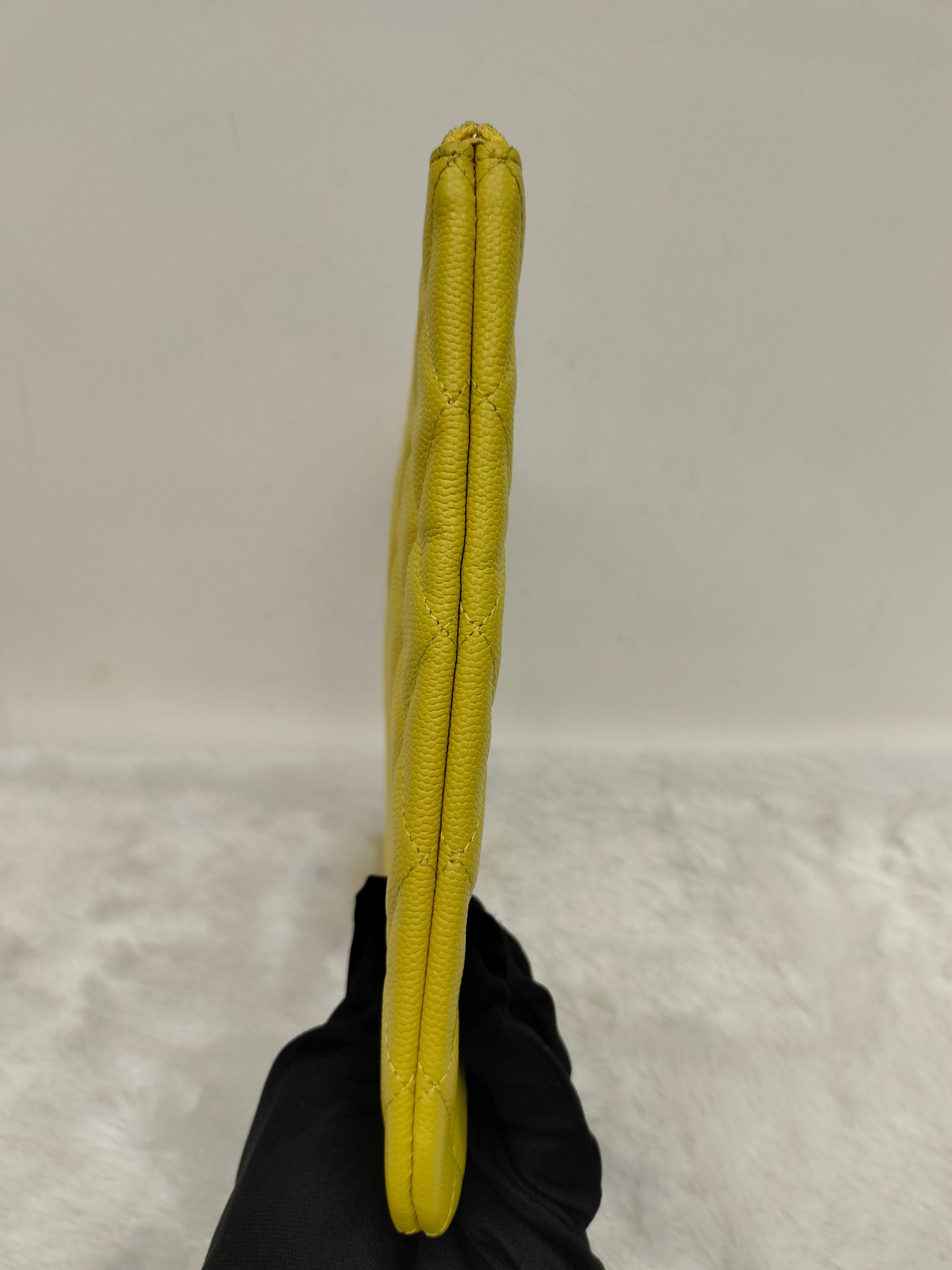 Chanel O'Case Clutch Caviar Yellow LGHW (CHIP)