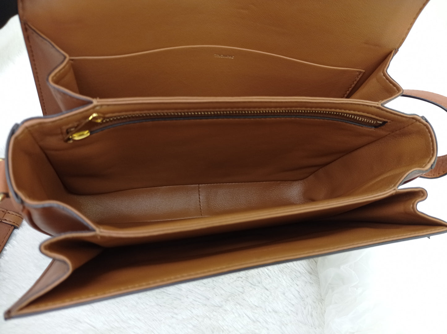 Celine Triomphe Canvas White Tan GHW 2019
